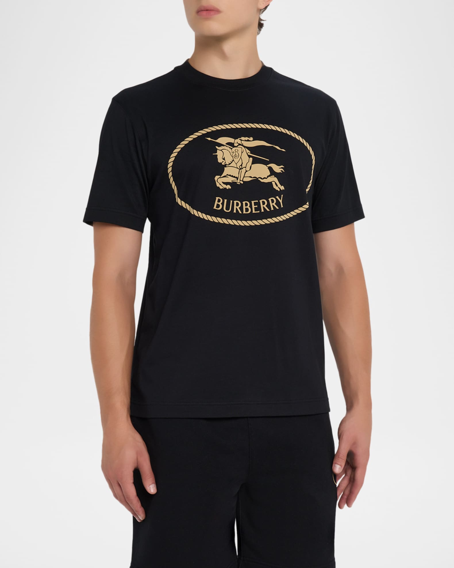Burberry Men's Cotton Knight Stamp Graphic T-Shirt | Neiman