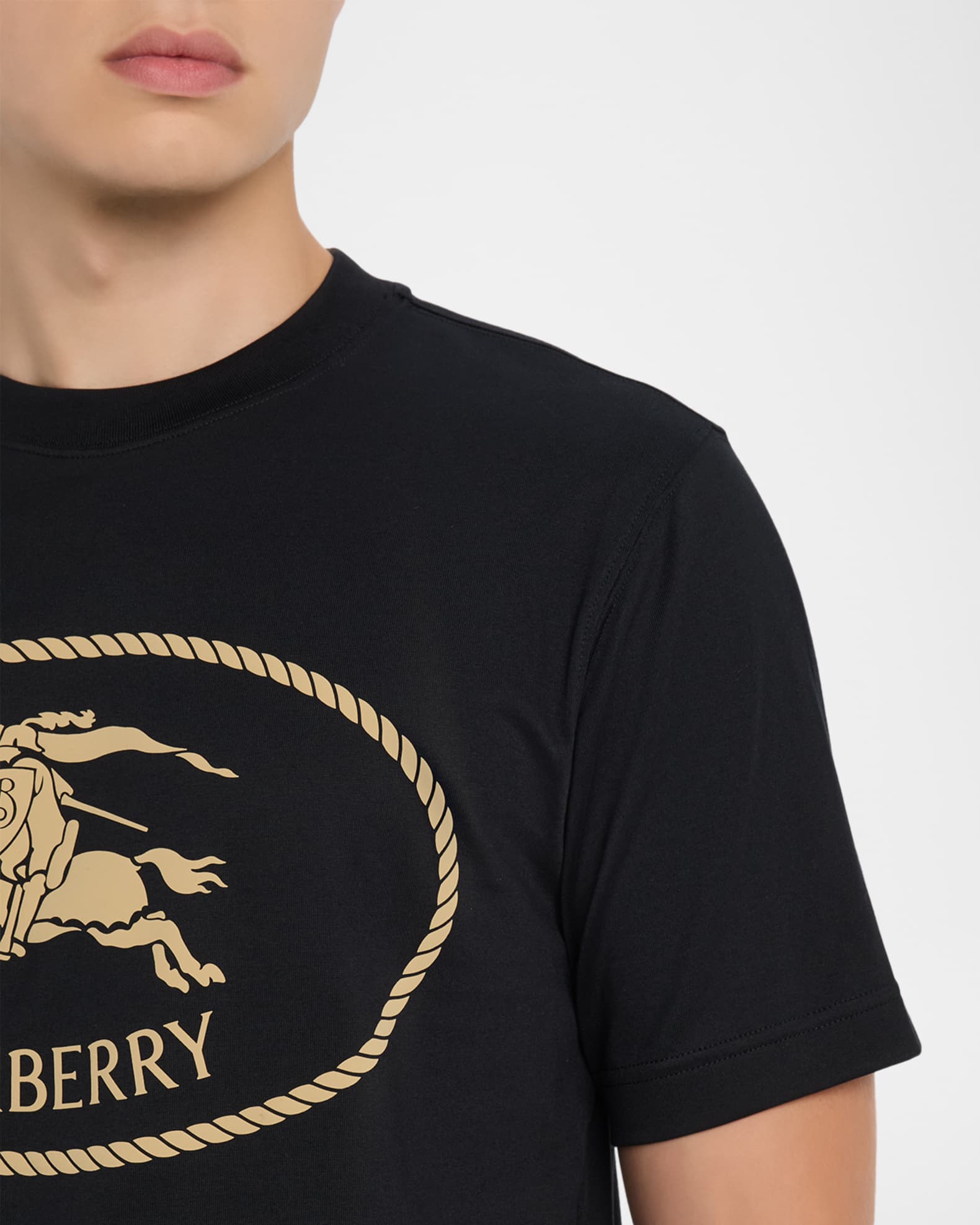Burberry Men's Cotton Knight Stamp Graphic T-Shirt | Neiman