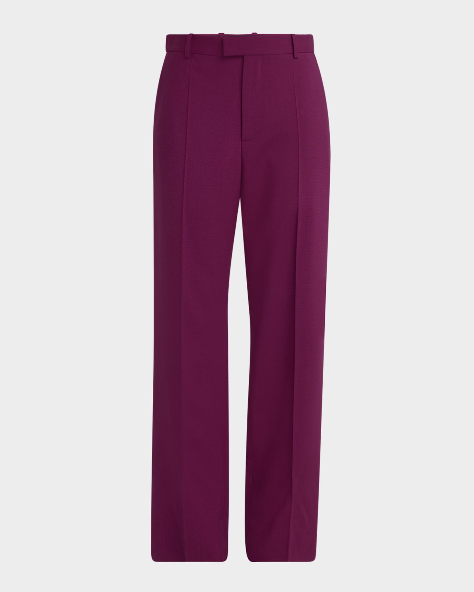 Fine Viscose-Silk Twill Straight-Leg Trousers 0