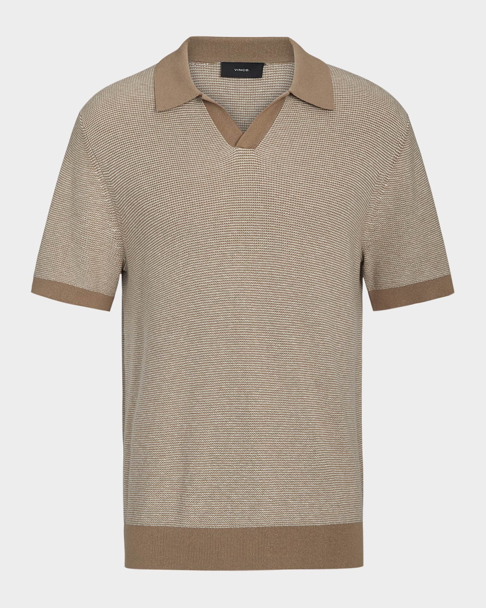 Men's Cotton and Cashmere Johnny Collar Polo Shirt 0