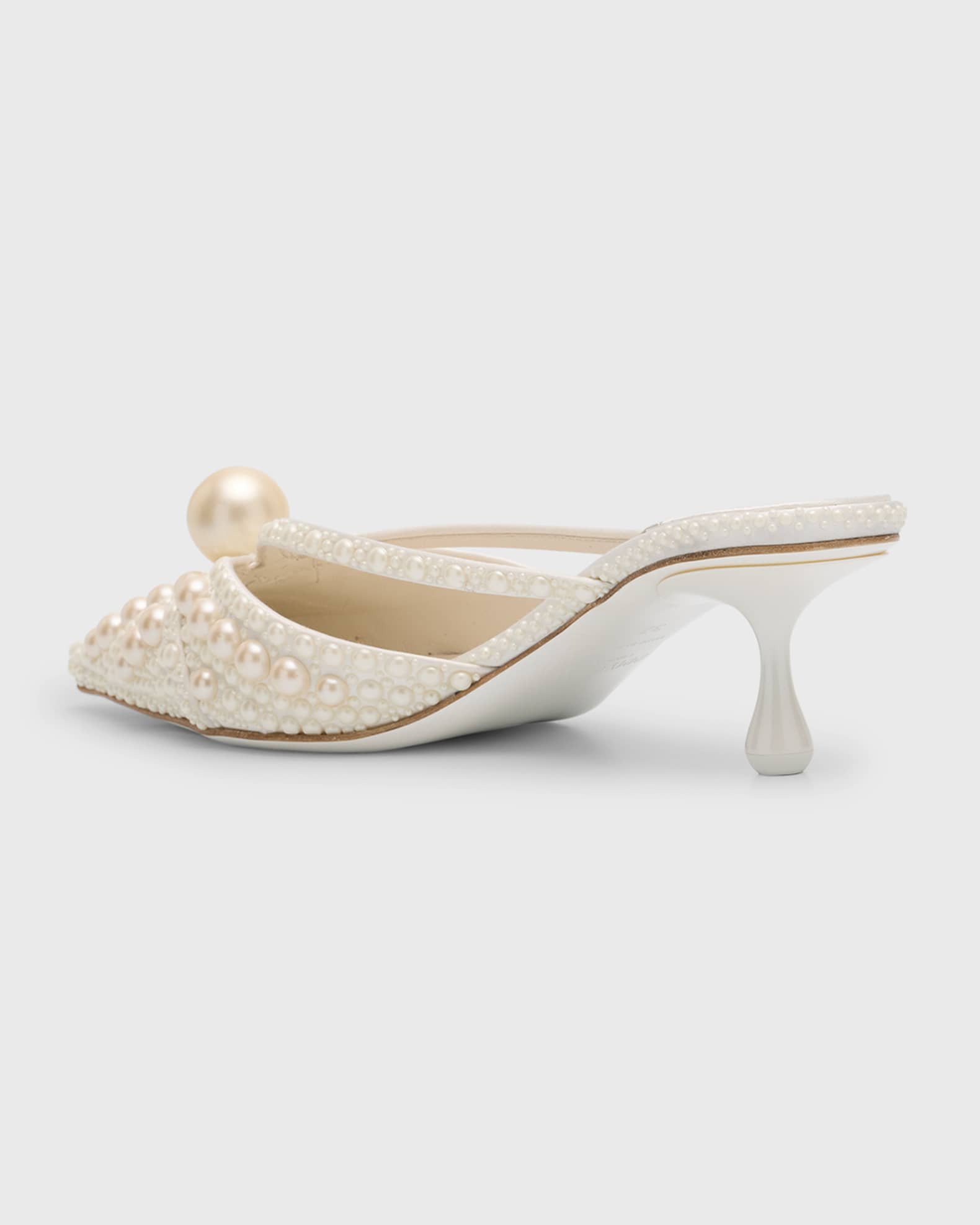 Jimmy Choo Sana 51 Pearly Leather Mules | Neiman Marcus