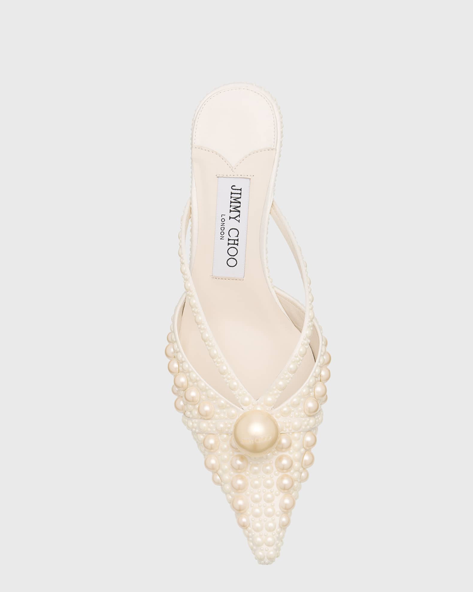 Jimmy Choo Sana 51 Pearly Leather Mules | Neiman Marcus