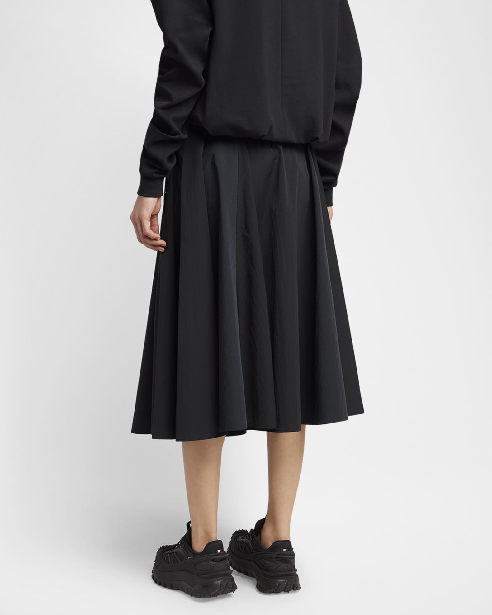 関税込 MONCLER WOOL BLEND & MOHAIR MIDI SKIRT Light Beige Square-Quilted Padded Midi Skirt - Skirts for