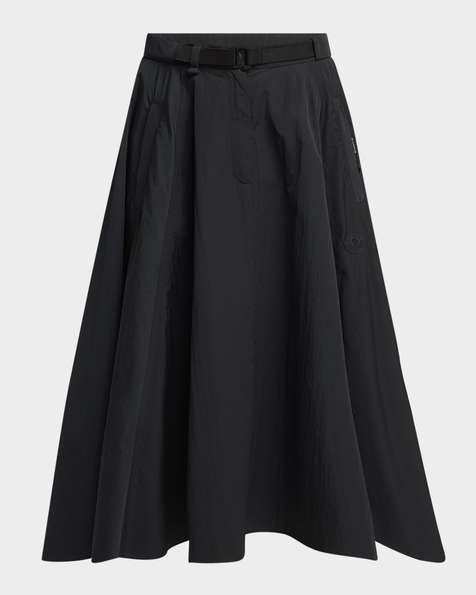 ワンピース MONCLER Women Mid Skirts J20938I00010 BLACK Moncler Belted Midi Skirt | Neiman Marcus