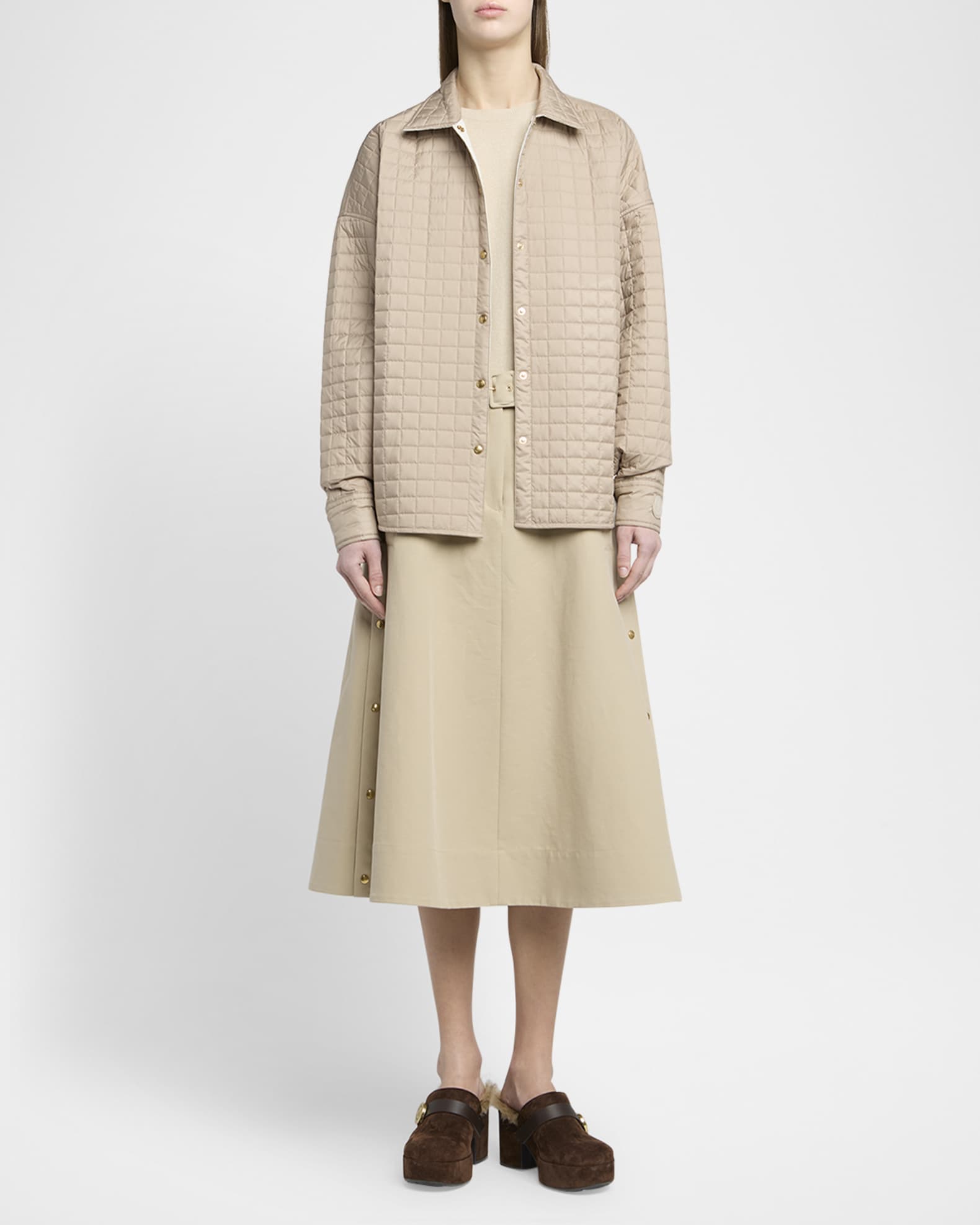 【23AW NEW】MONCLER_woman/ COCHE リバーシブル ジャケット Moncler Reversible Quilted Shirt Jacket | Neiman Marcus