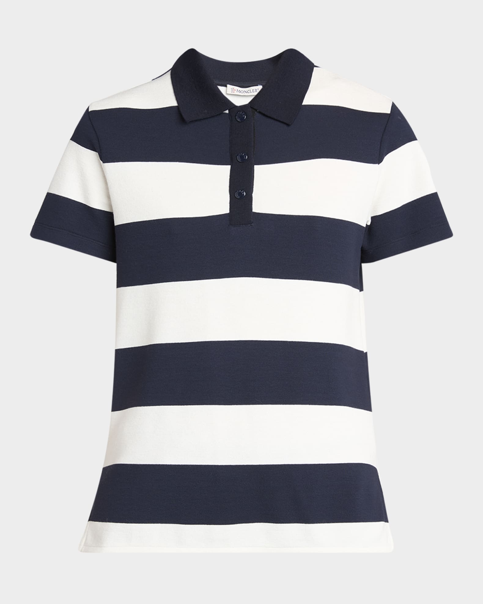 【healthwise】モンクレール Navy Blue Cotton & Denim T-Shirt with Pocket - Polos & T