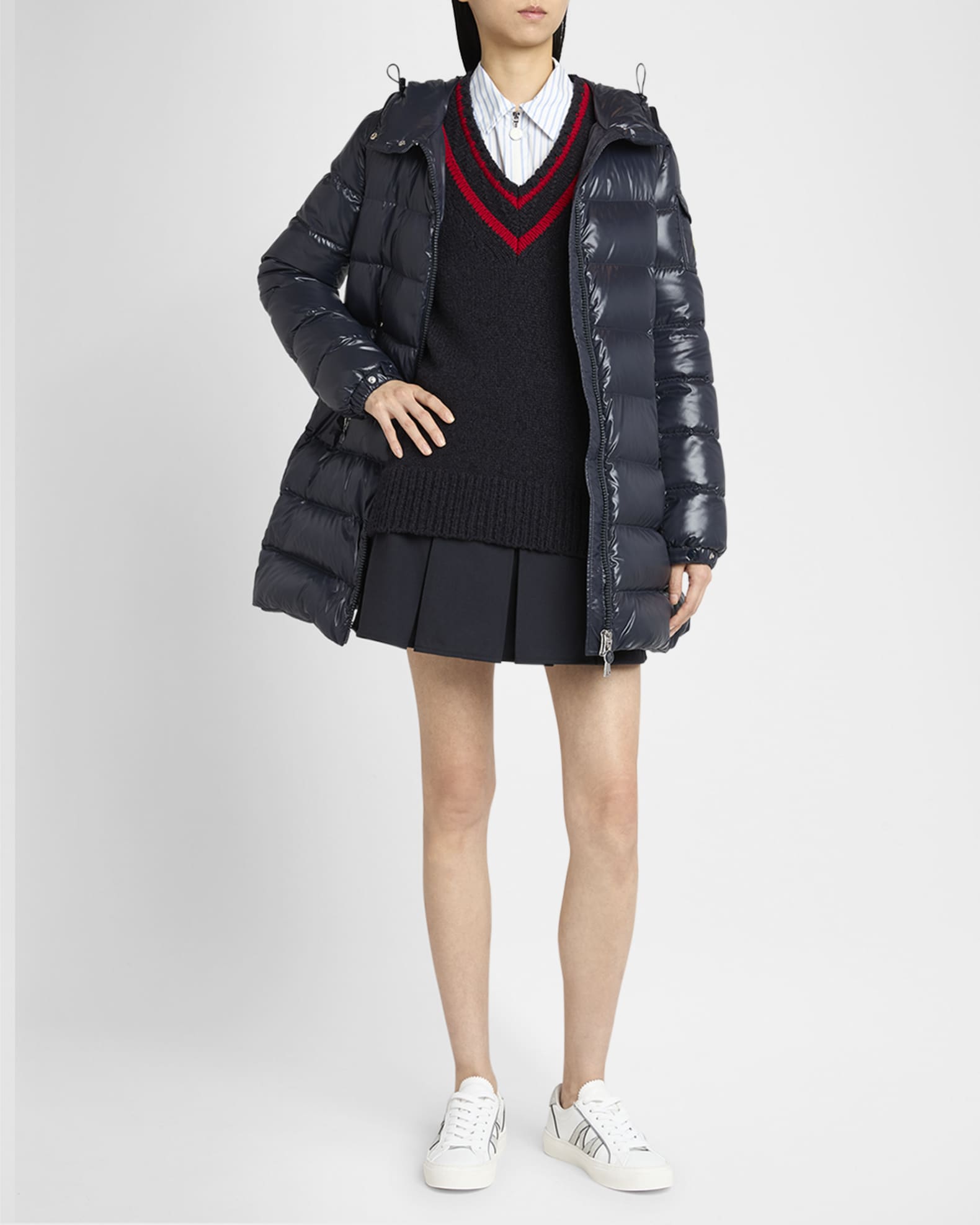 これで決まり！◇Courcelles ダウン ジャケット◇MONCLER Moncler Courcelles Long Hooded Down Puffer Coat | Neiman Marcus