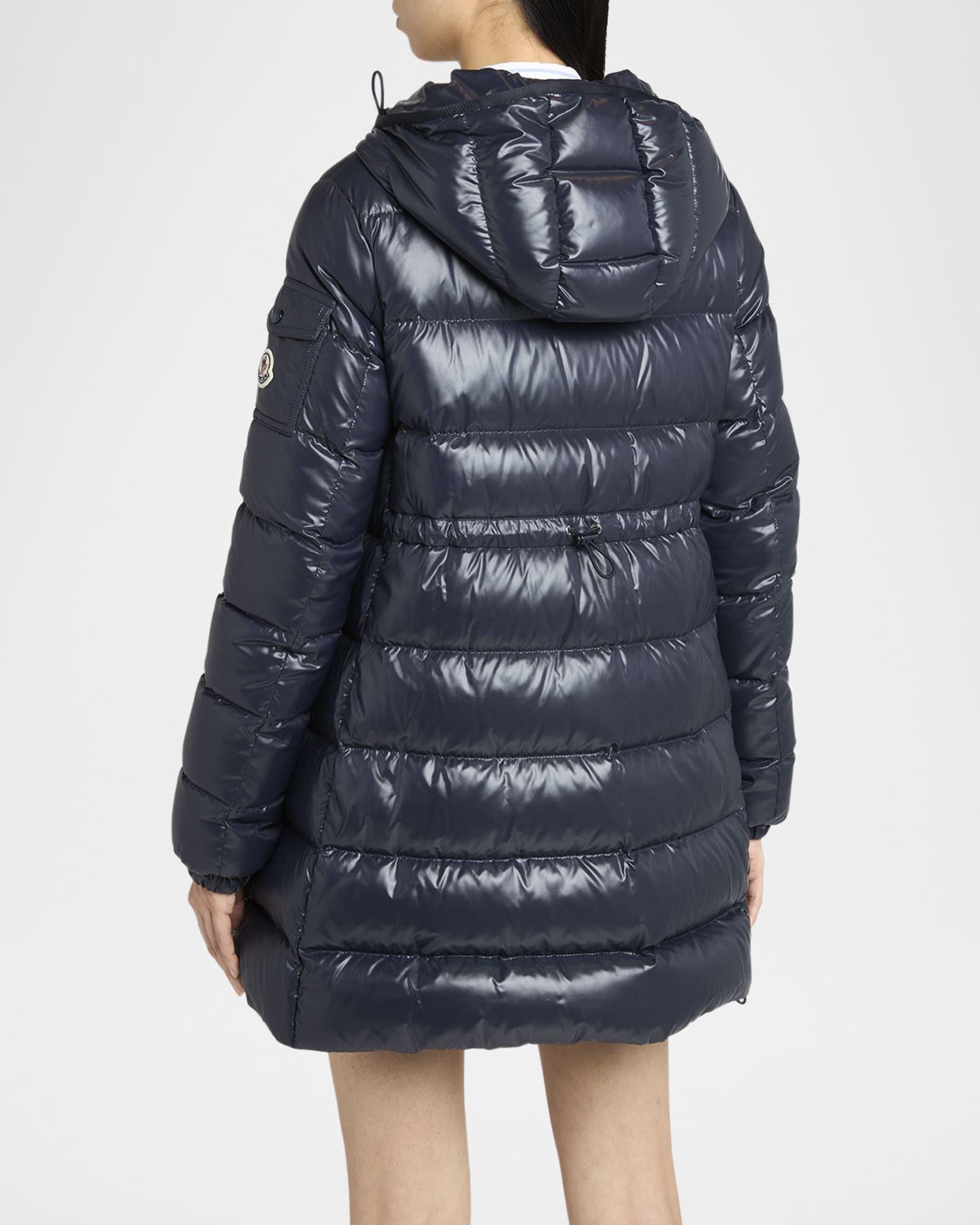 ダウンジャケット・コート Moncler Piumino Lungo Courcelles Moncler Courcelles Long Hooded Down Puffer Coat | Neiman Marcus