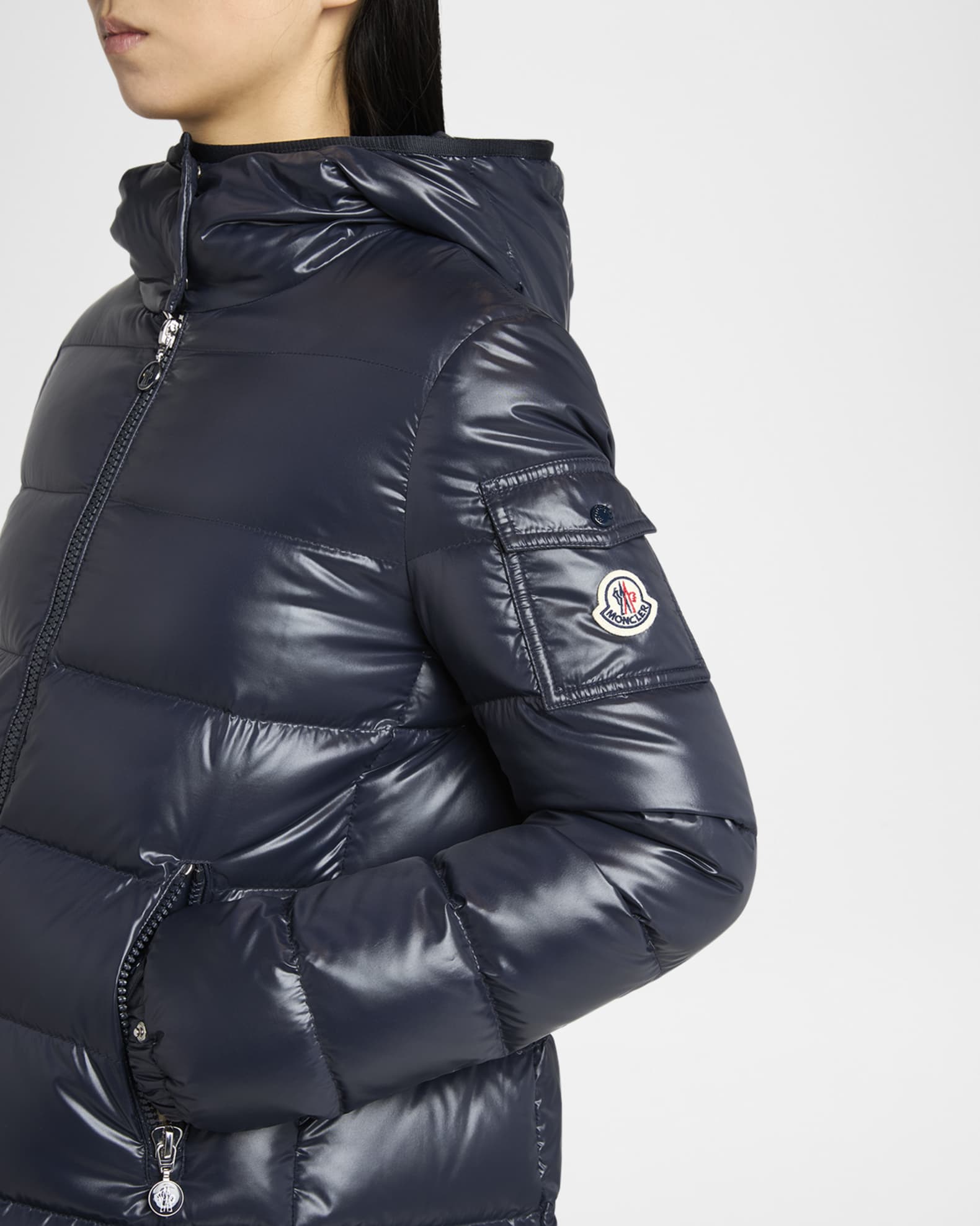 Moncler Courcelles Long Hooded Down Puffer Coat | Neiman Marcus