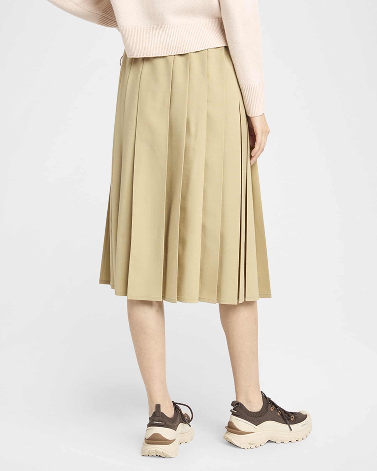 Moncler スカート Pleated Midi Skirt ★関税込 Moncler Pleated Drawstring Midi Skirt | Neiman Marcus