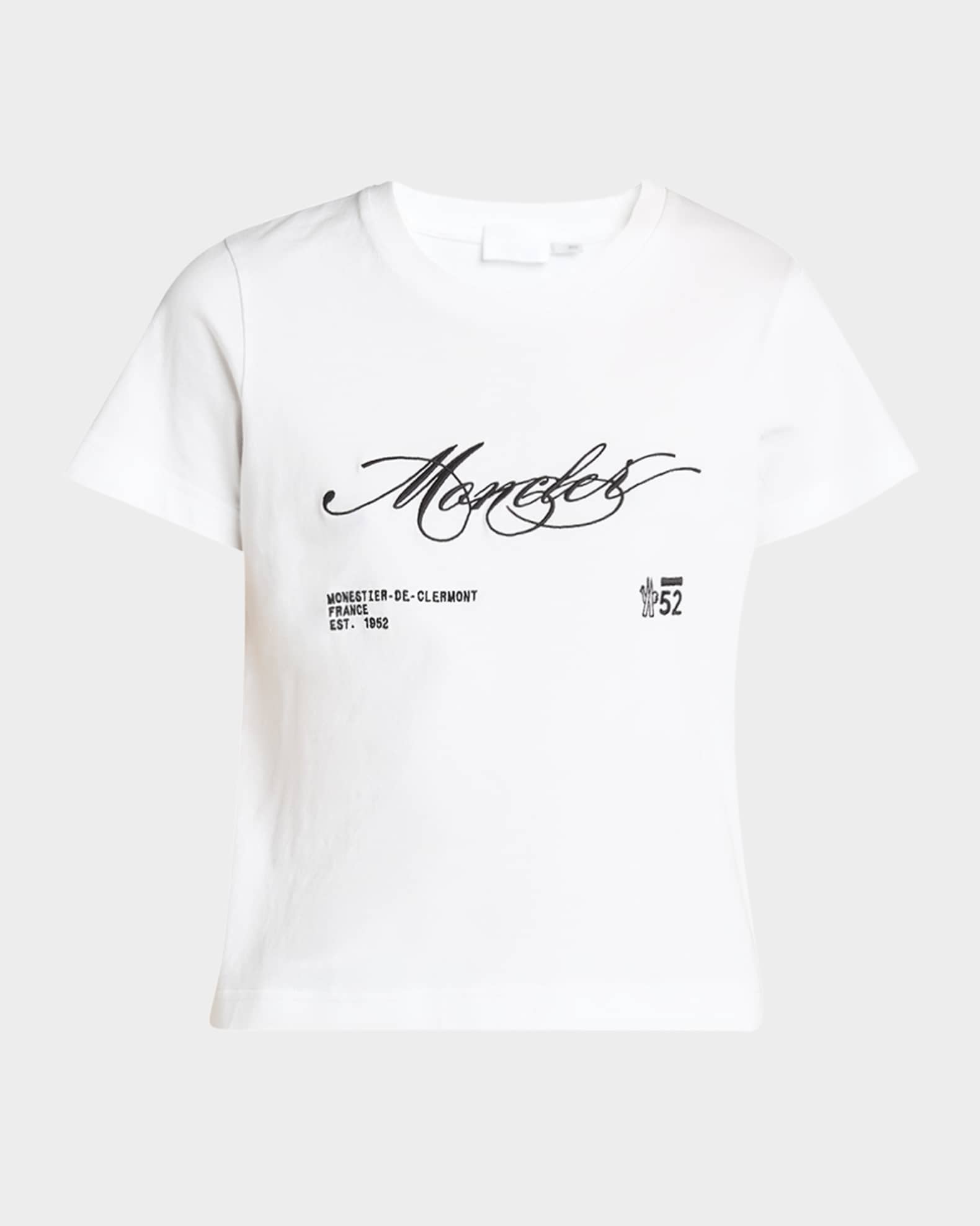 Moncler Embroidered Short-Sleeve T-Shirt | Neiman Marcus