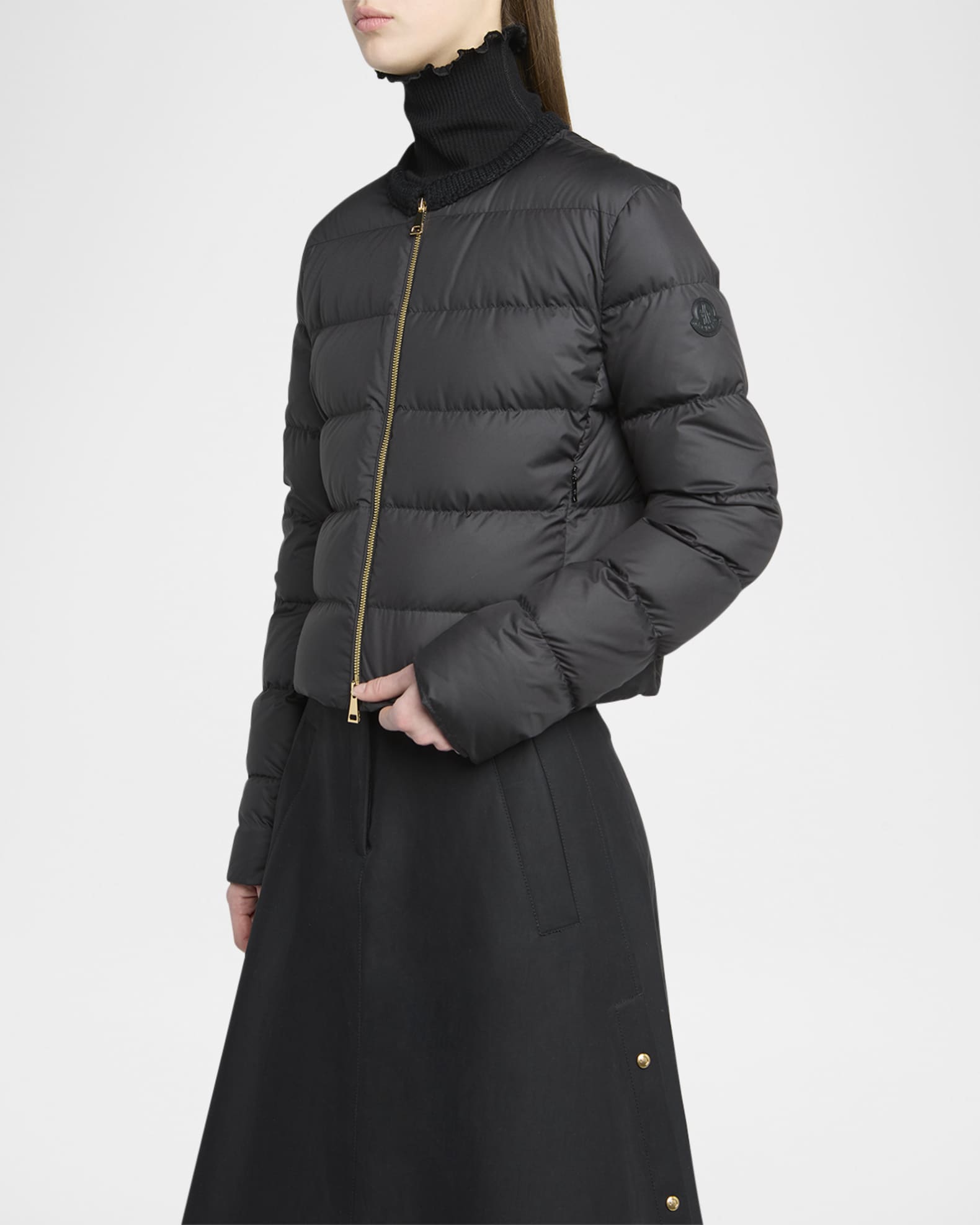 【関税&送料込】Moncler Mauvezin Nylon Down Jacket With Embr Moncler Mauvezin Down Puffer Jacket | Neiman Marcus