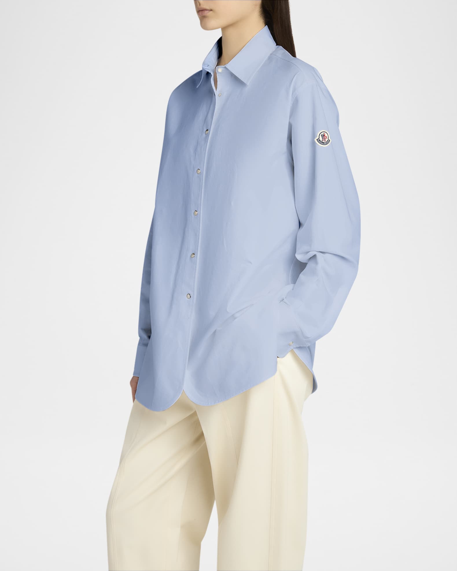 Moncler Long-Sleeve Cotton Shirt | Neiman Marcus Moncler Long-Sleeve Cotton Shirt | Neiman Marcus