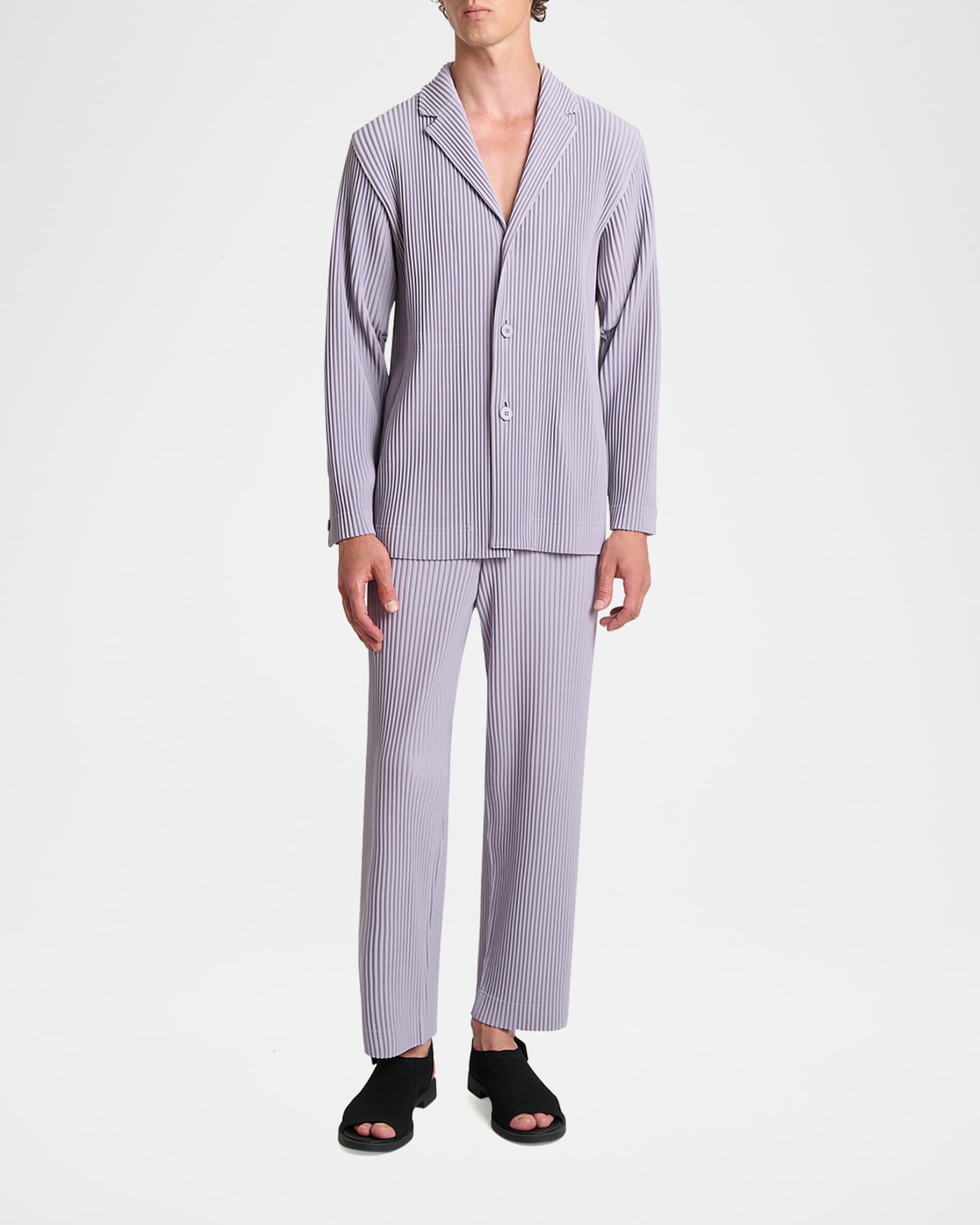 Men's Tailored Pleats Straight-Leg Pants 1