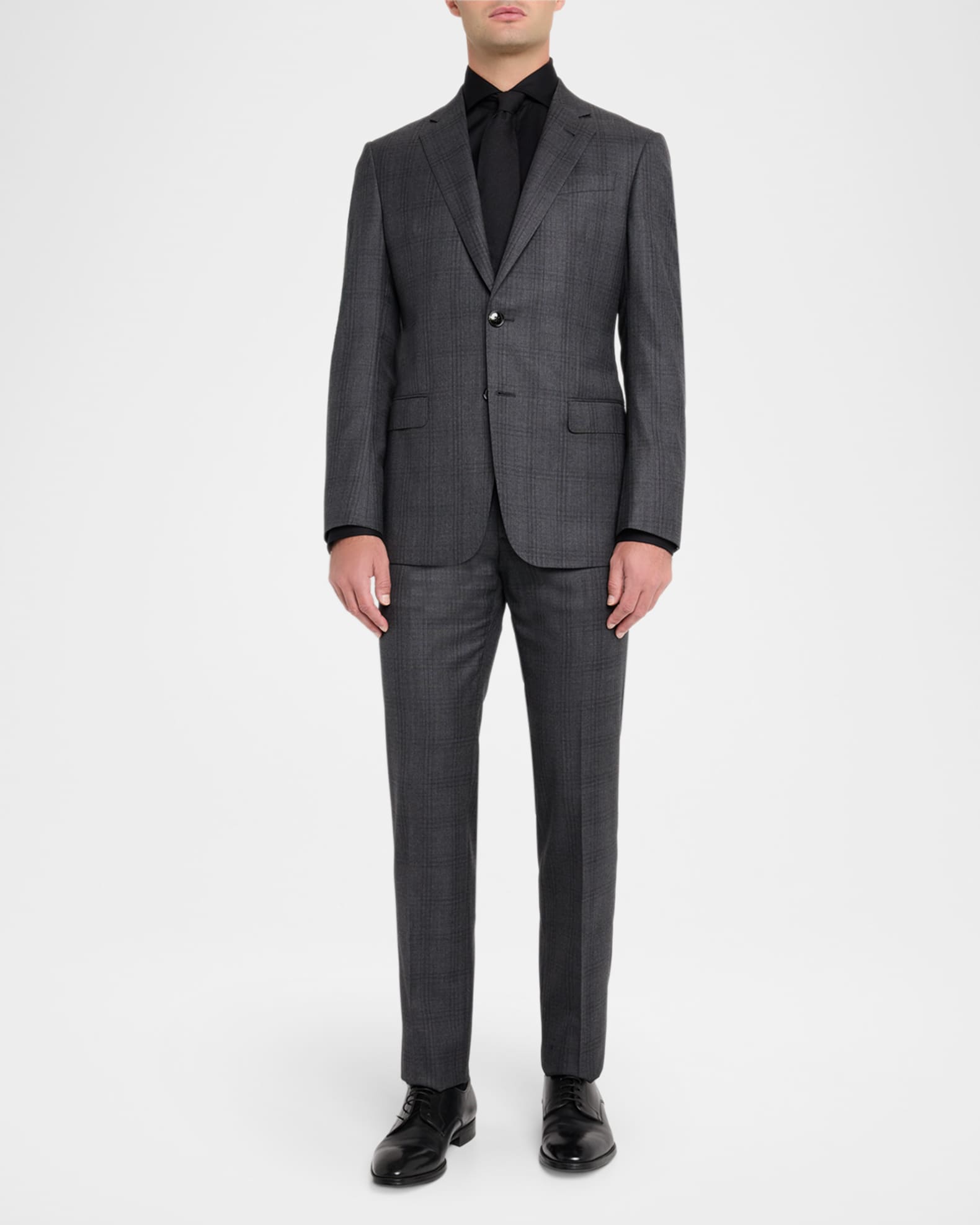 Giorgio Armani Men's Subtle Tonal Plaid Two-Piece Suit | Neiman Marcus