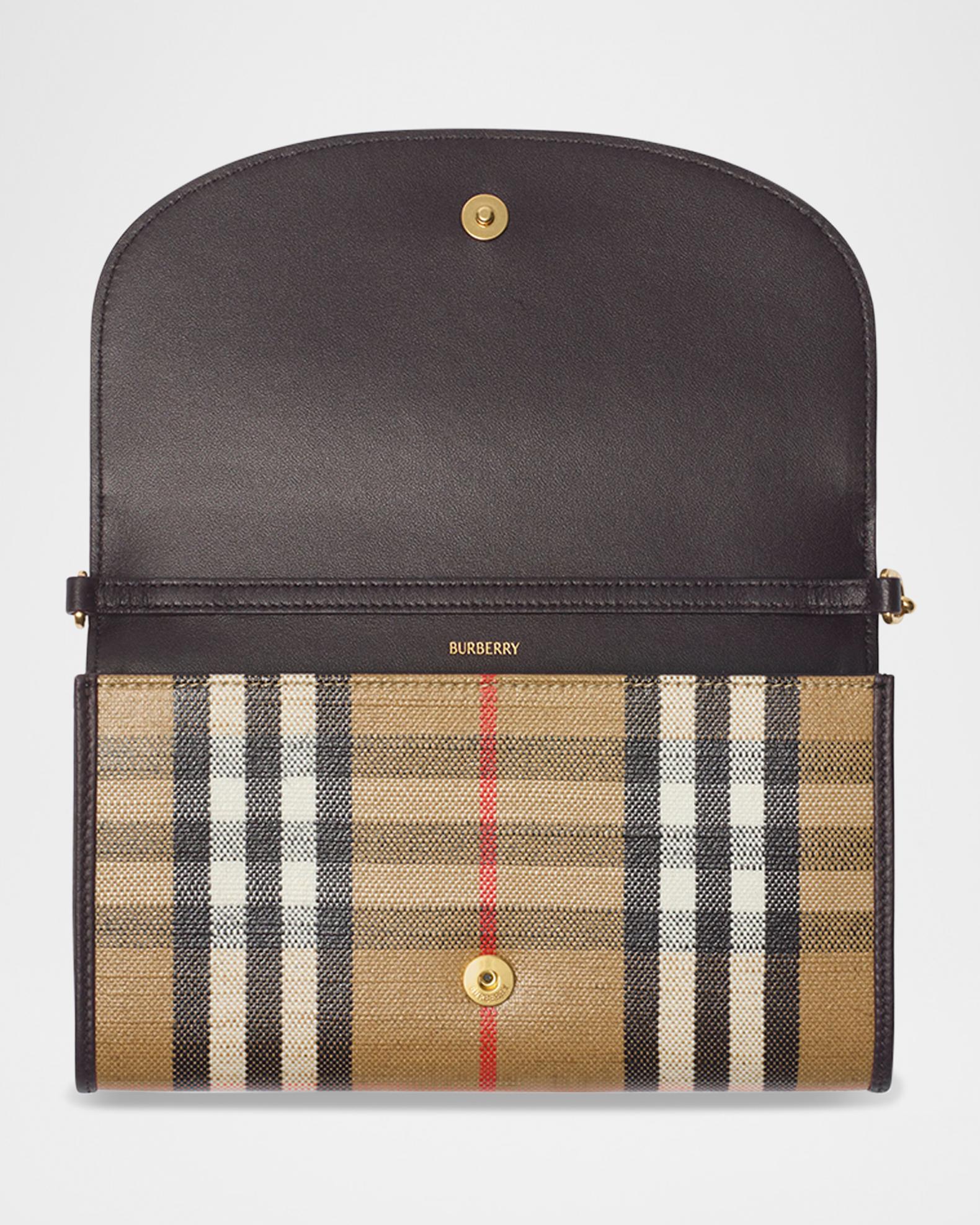 Burberry Highlands Check Flap Continental Wallet on Chain | Neiman Marcus