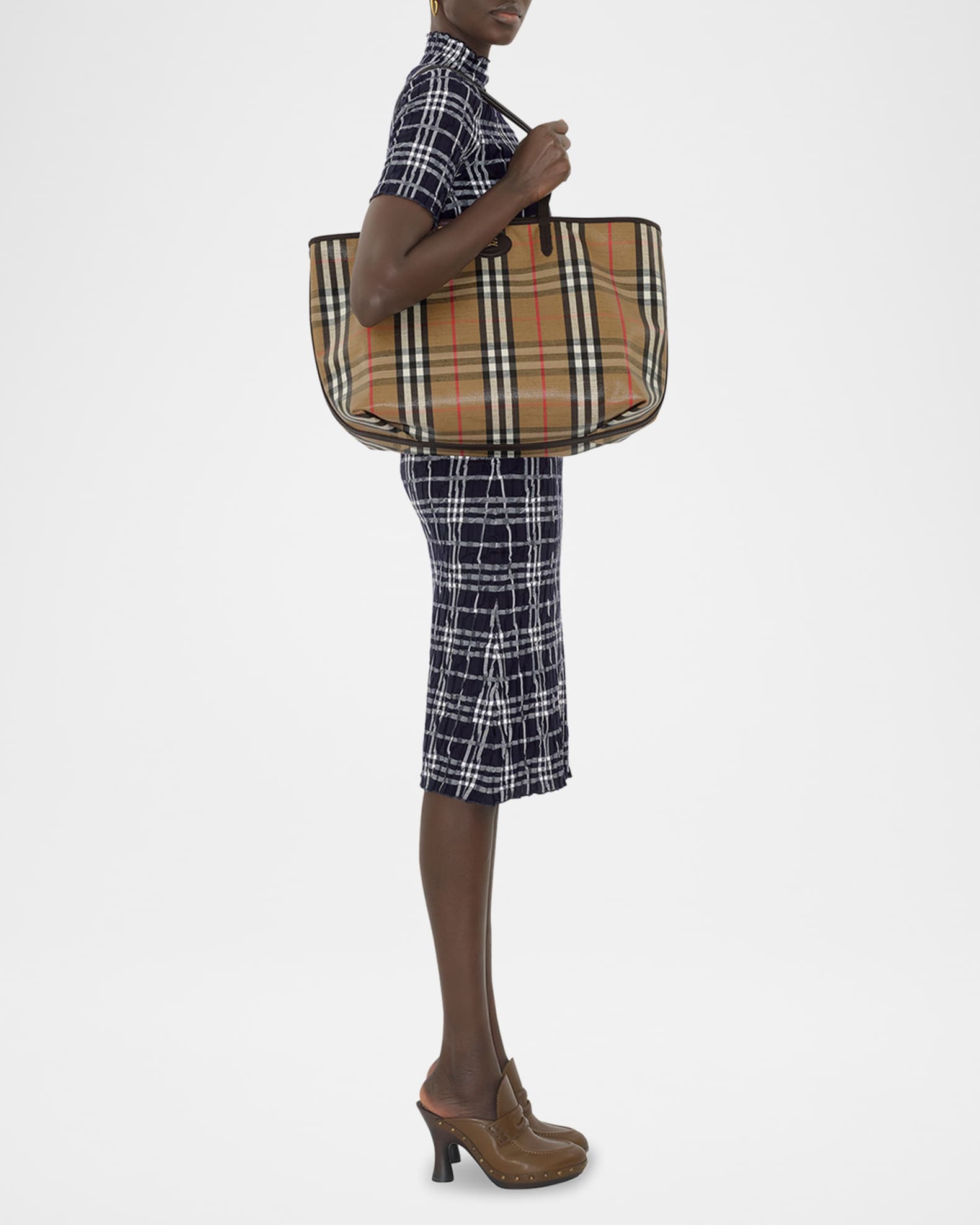 Burberry Highlands Medium Check Tote Bag | Neiman Marcus