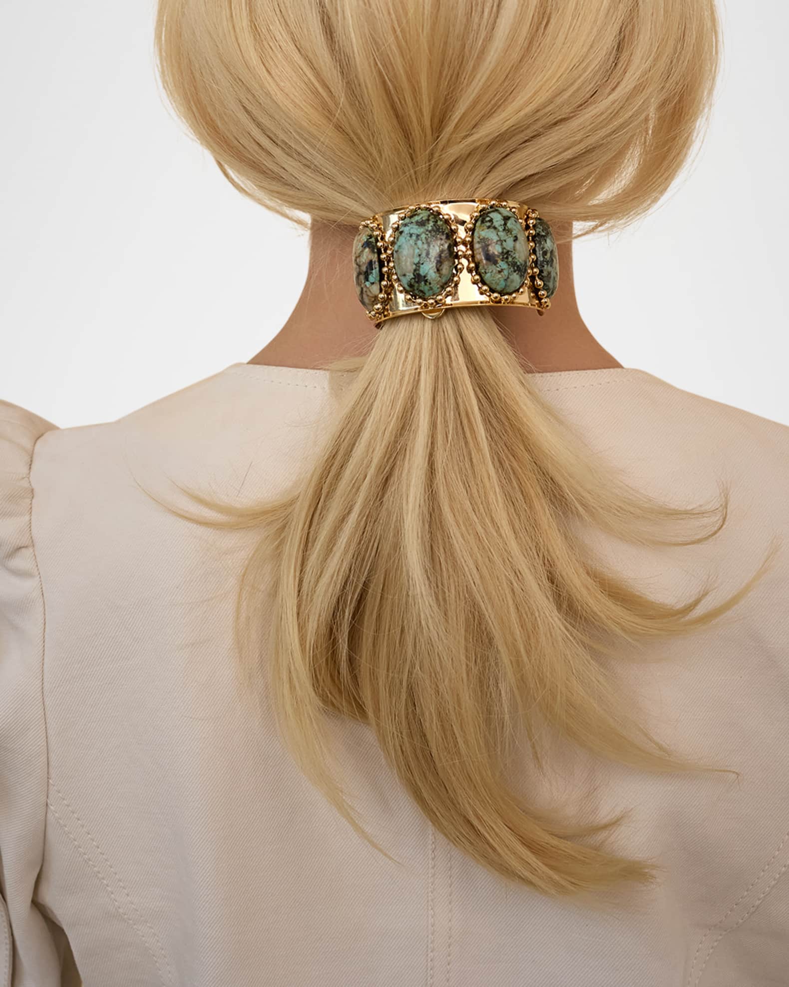 Tera Ballchain Stone Wide Pony Cuff 1