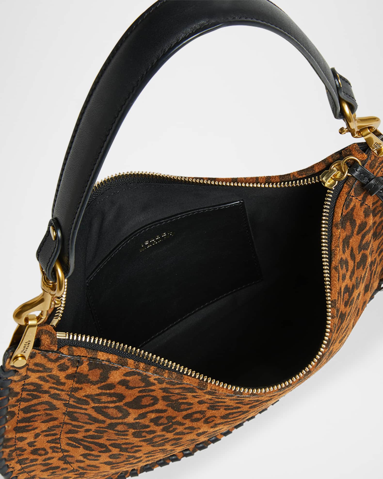 Isabel Marant Oskan Leopard Suede Crossbody Bag | Neiman Marcus