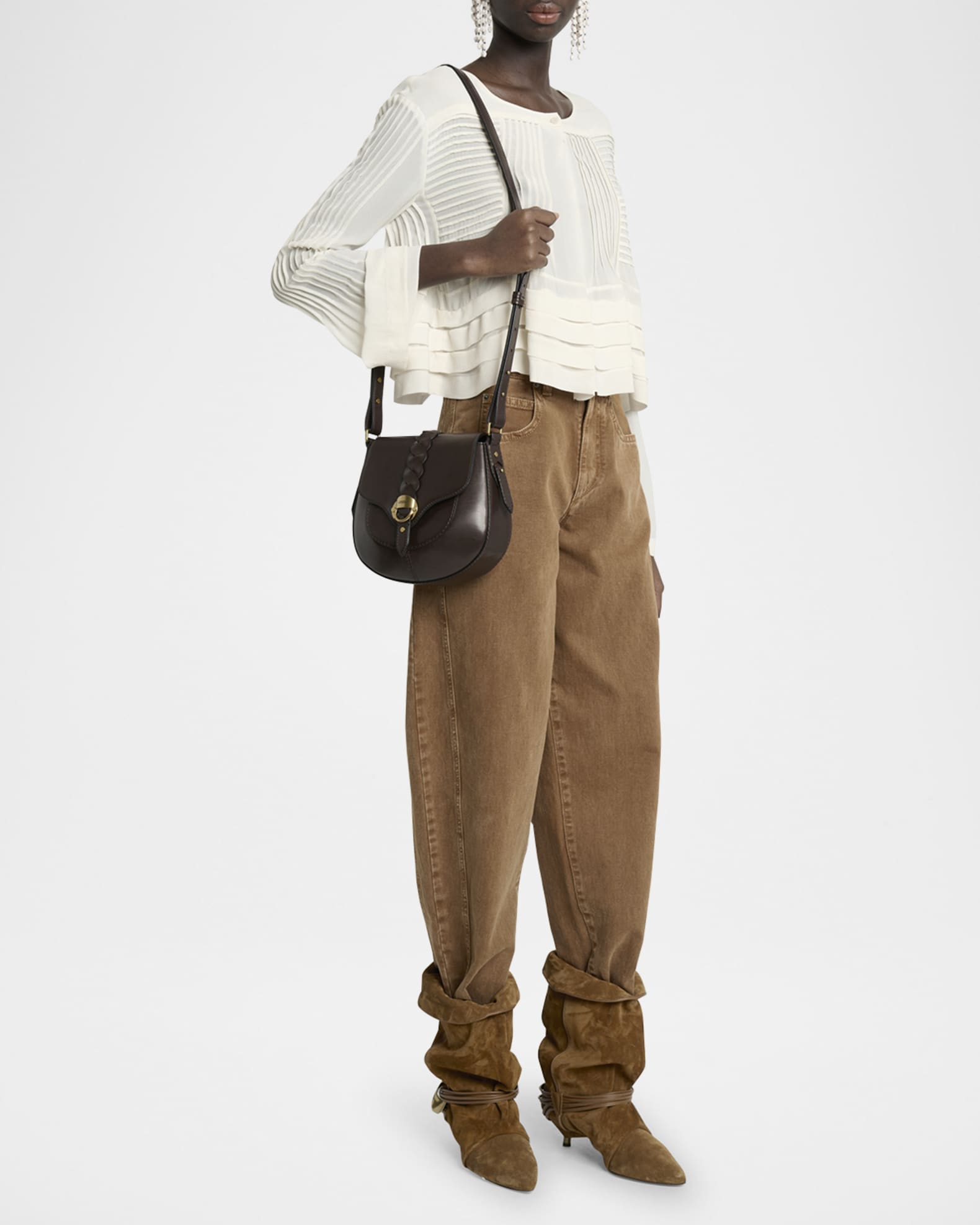 Isabel Marant Altay Small Saddle Leather Crossbody Bag