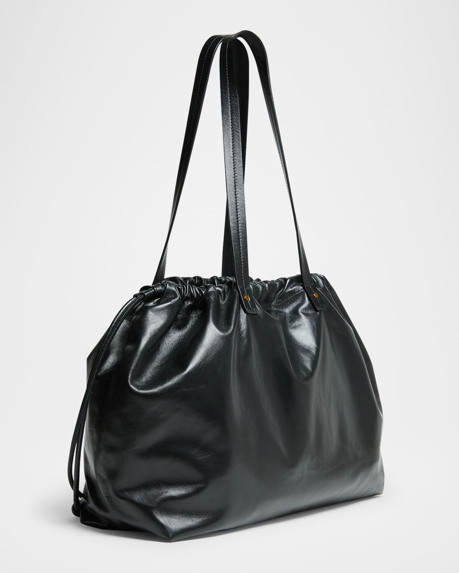 Isabel Marant Silven East-West Drawstring Leather Shoulder Bag