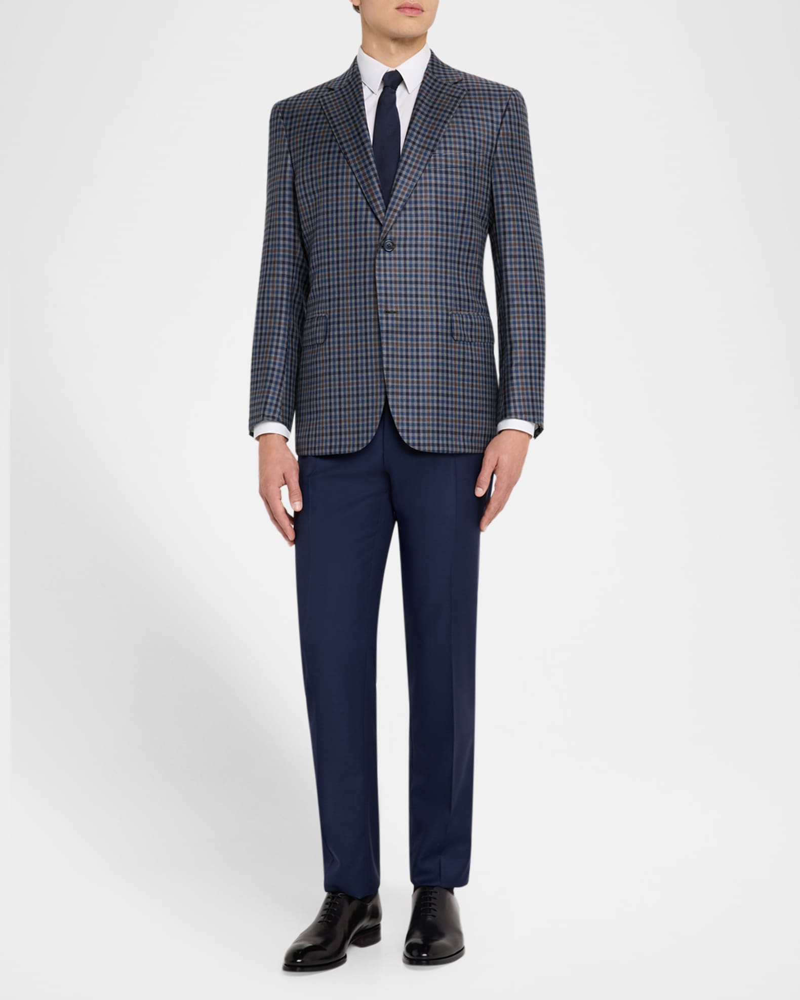 Men's Wool Textured Straight-Fit Formal Pants 1