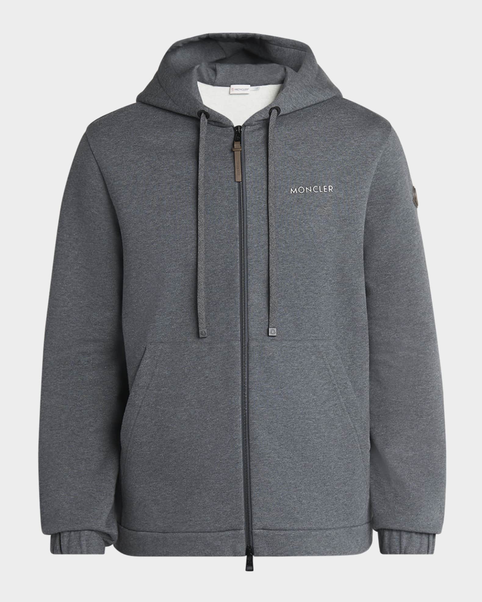 Moncler Men's Fleece Full-Zip Hoodie | Neiman Marcus
