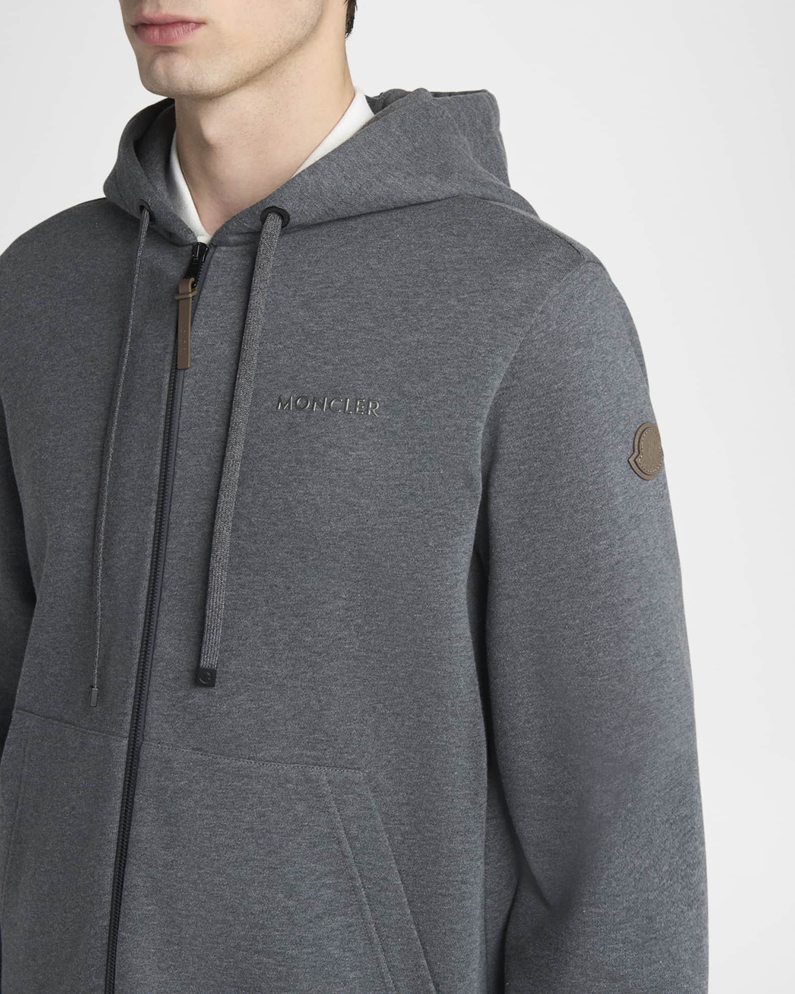 Moncler Men's Fleece Full-Zip Hoodie | Neiman Marcus