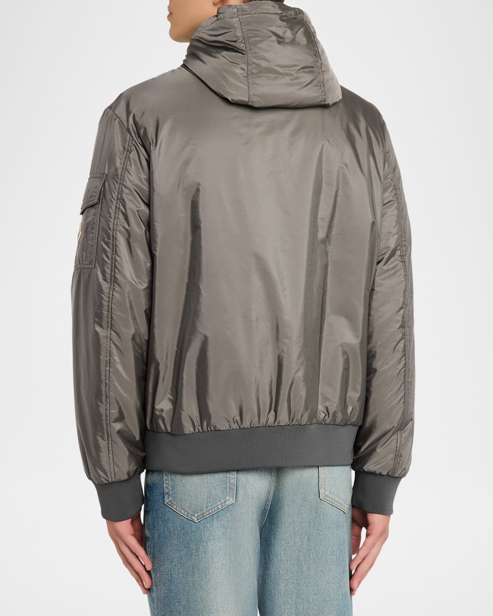 Moncler Men's Poiliot Hooded Nylon Down Jacket | Neiman Marcus