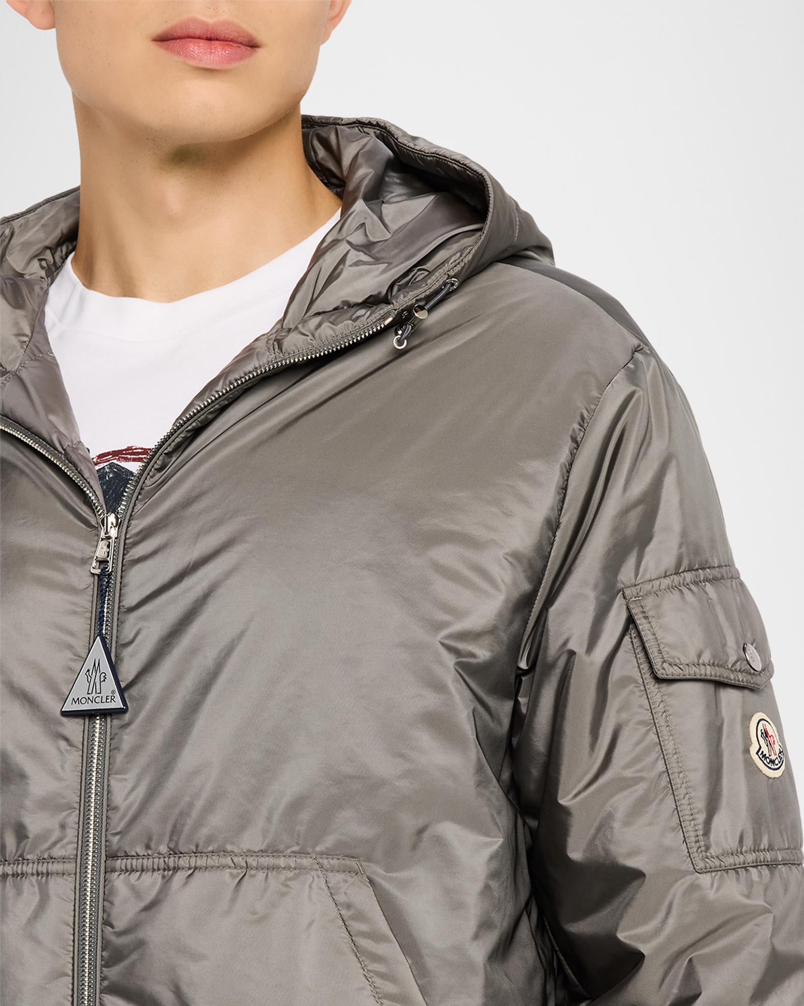 Moncler Men's Poiliot Hooded Nylon Down Jacket | Neiman Marcus