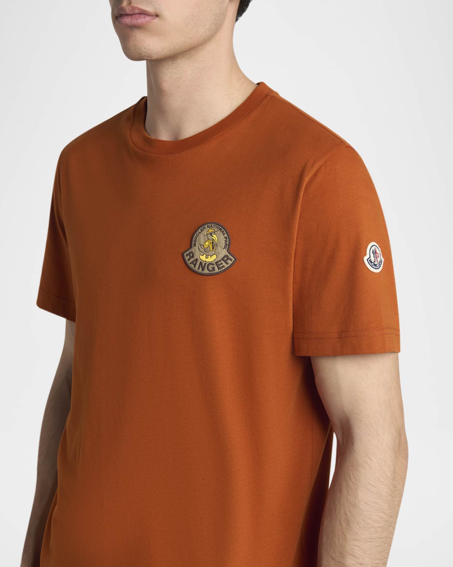 Moncler Men's National Park Ranger Patch Crewneck T-Shirt | Neiman