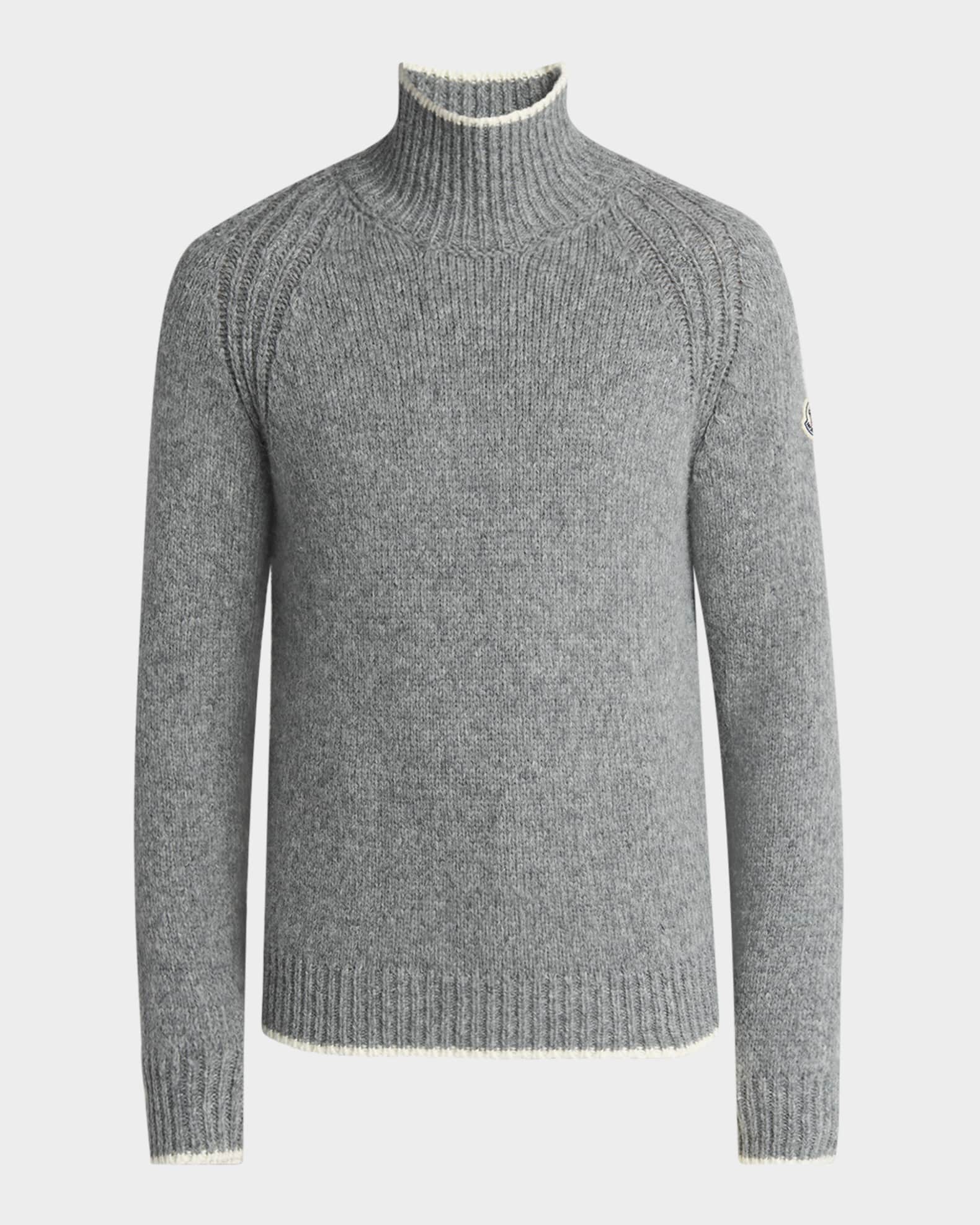 Men's Tipped Wool Turtleneck Sweater 0