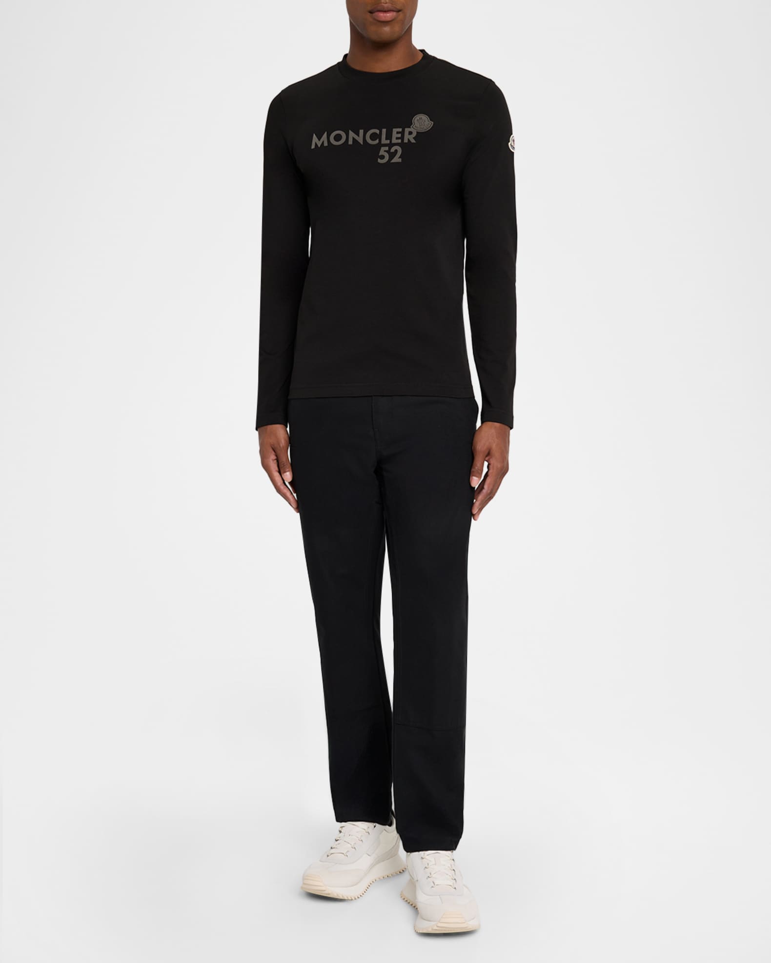 Moncler Men's Logo Script Slim Long-Sleeve T-Shirt | Neiman Marcus