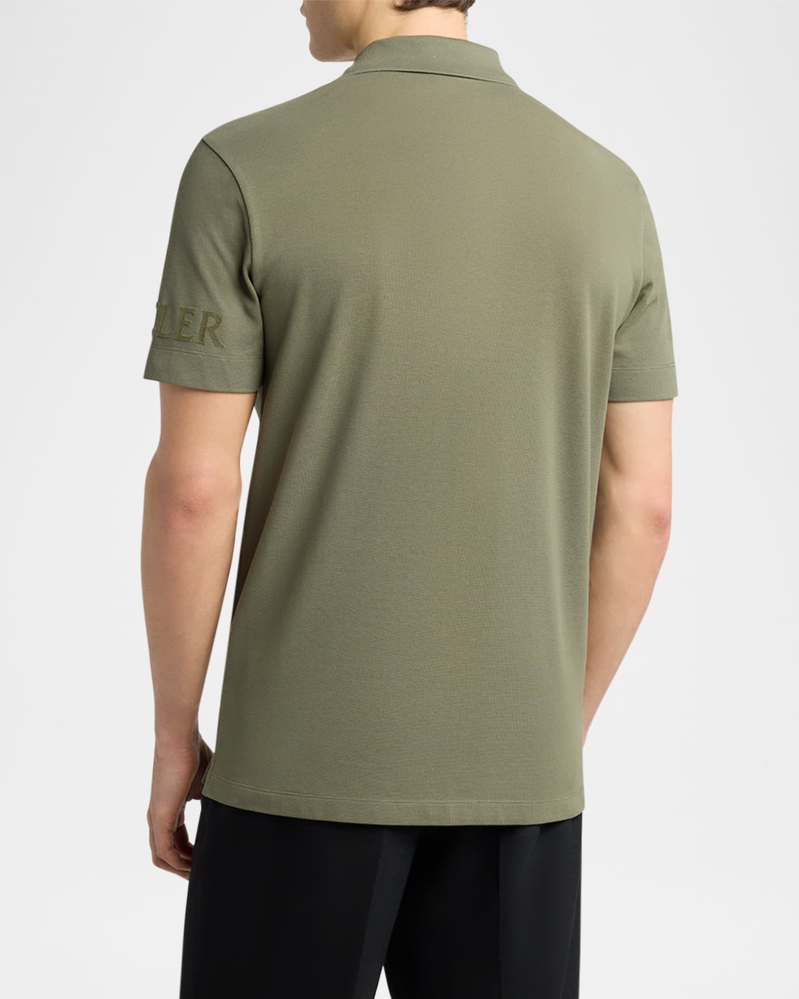 Moncler Men's Sleeve-Logo Pique Polo Shirt | Neiman Marcus