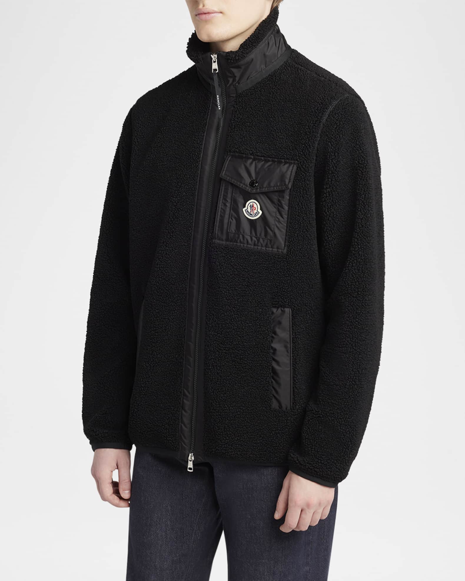Moncler Men's Teddy Boucle Full-Zip Jacket | Neiman Marcus