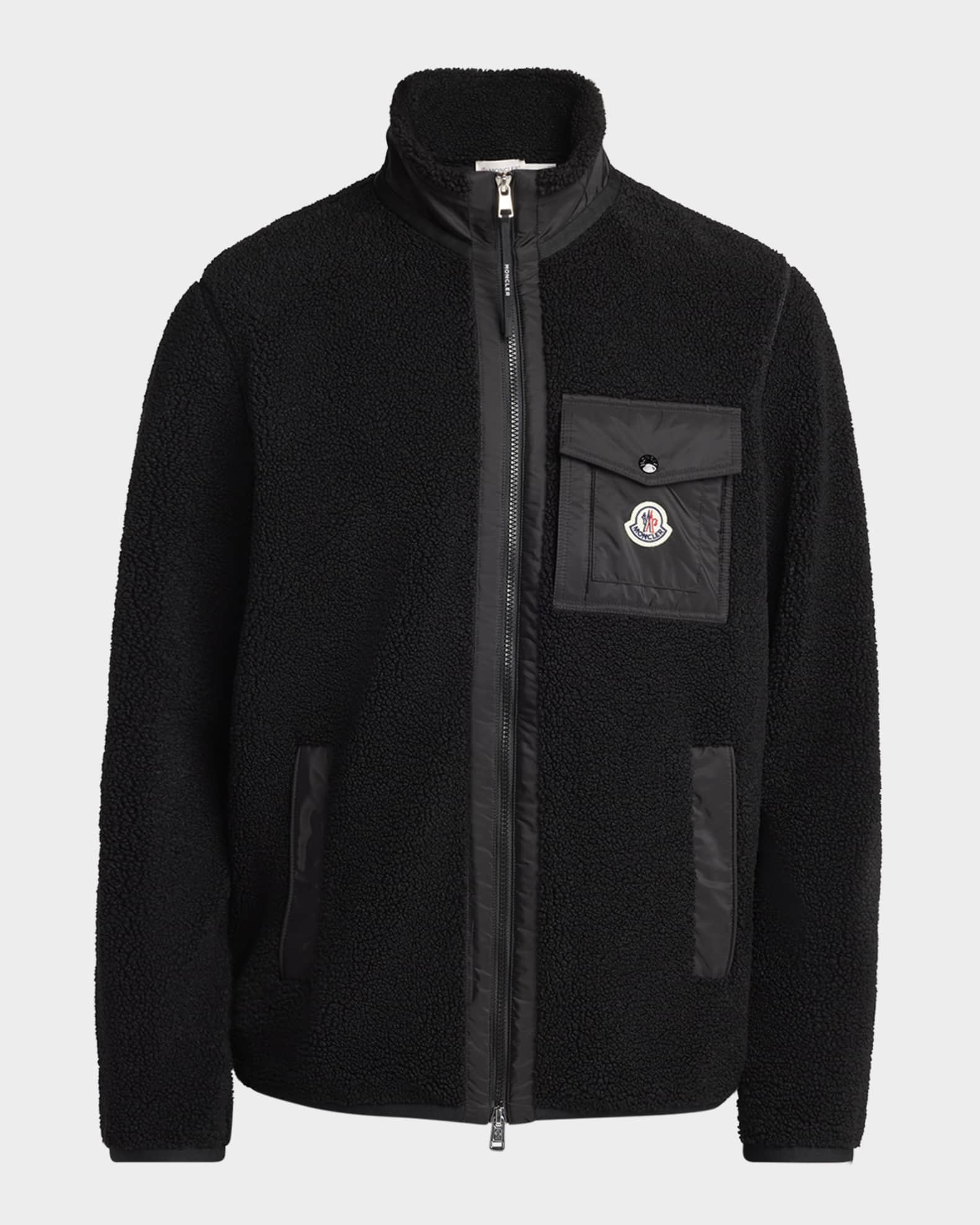 Moncler Men's Teddy Boucle Full-Zip Jacket | Neiman Marcus