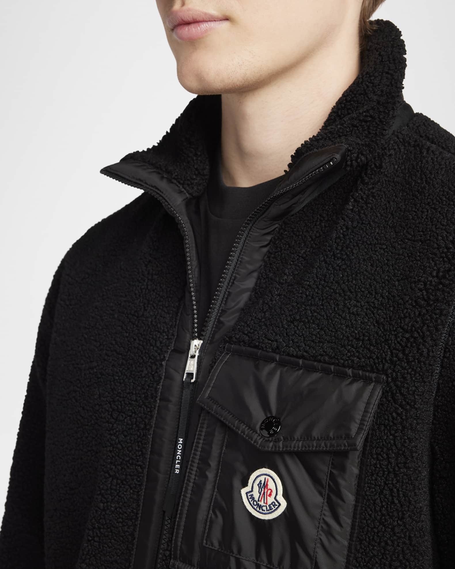Moncler Men's Teddy Boucle Full-Zip Jacket | Neiman Marcus