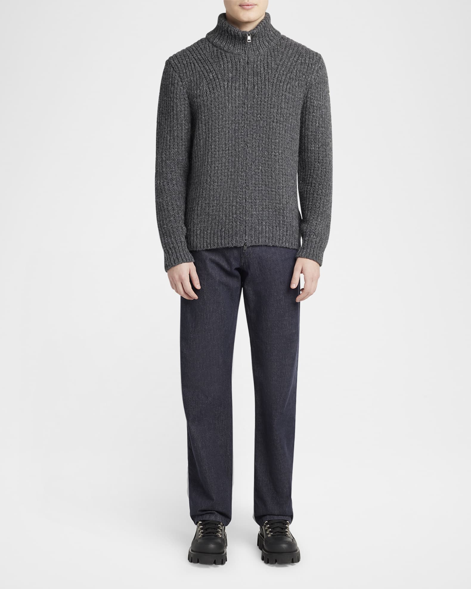 Men's Ribbed Full-Zip Sweater 1