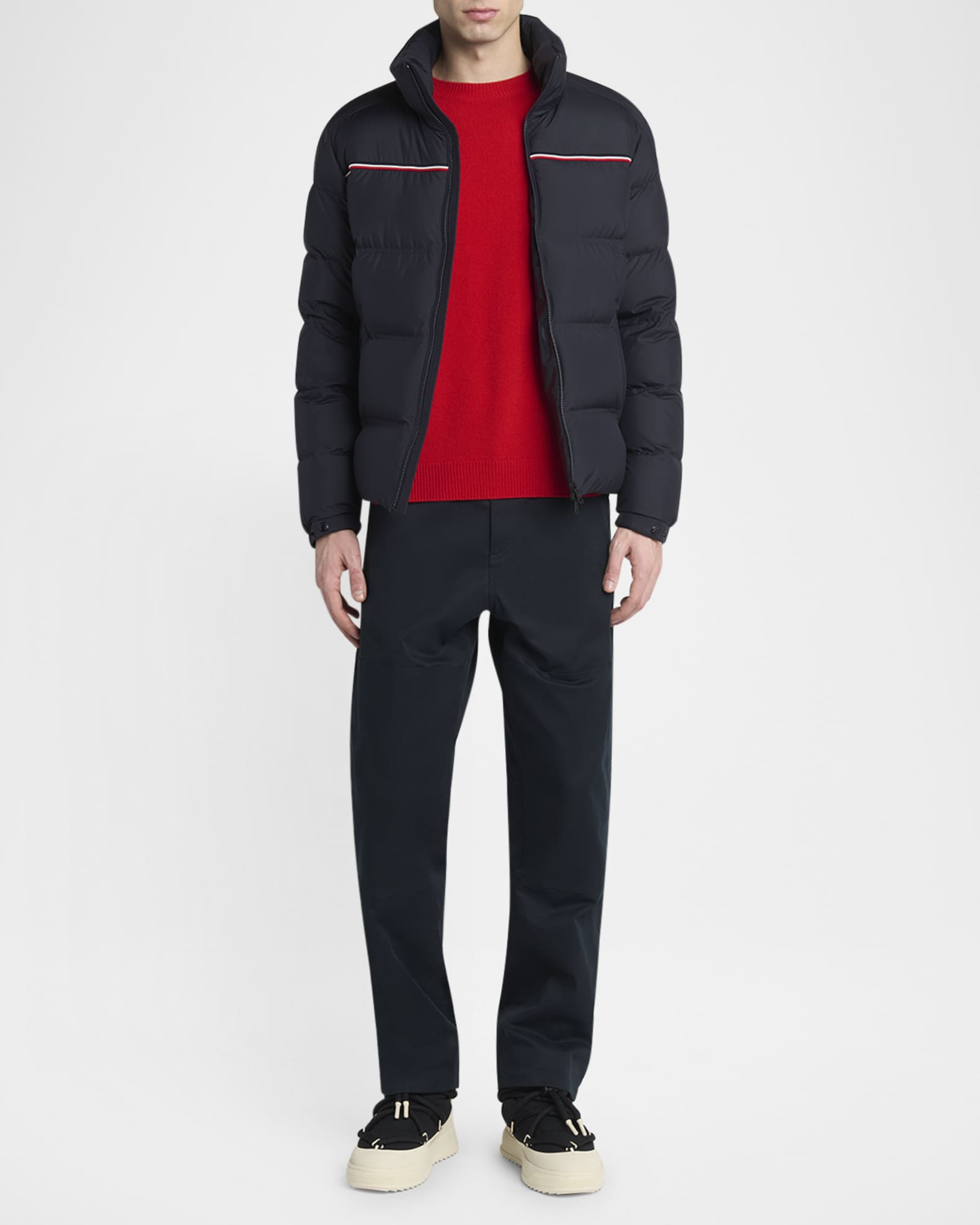 Men's Bouvaque Tricolor-Trim Down Jacket 1