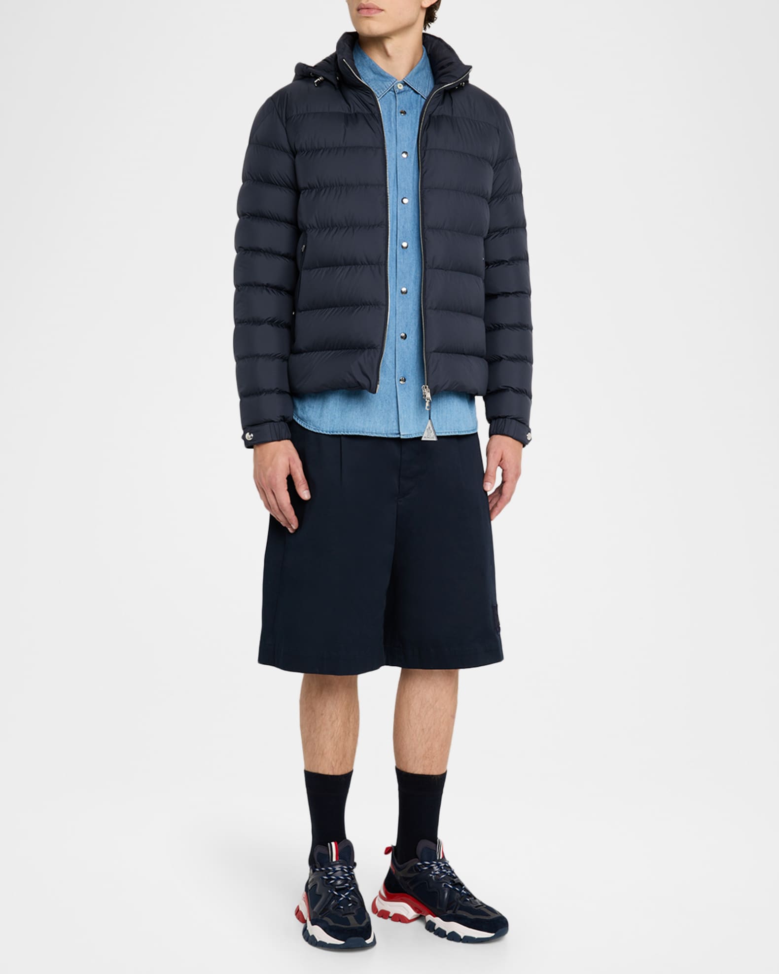 Moncler Men's Arneb Hooded Short Down Puffer Jacket | Neiman Marcus