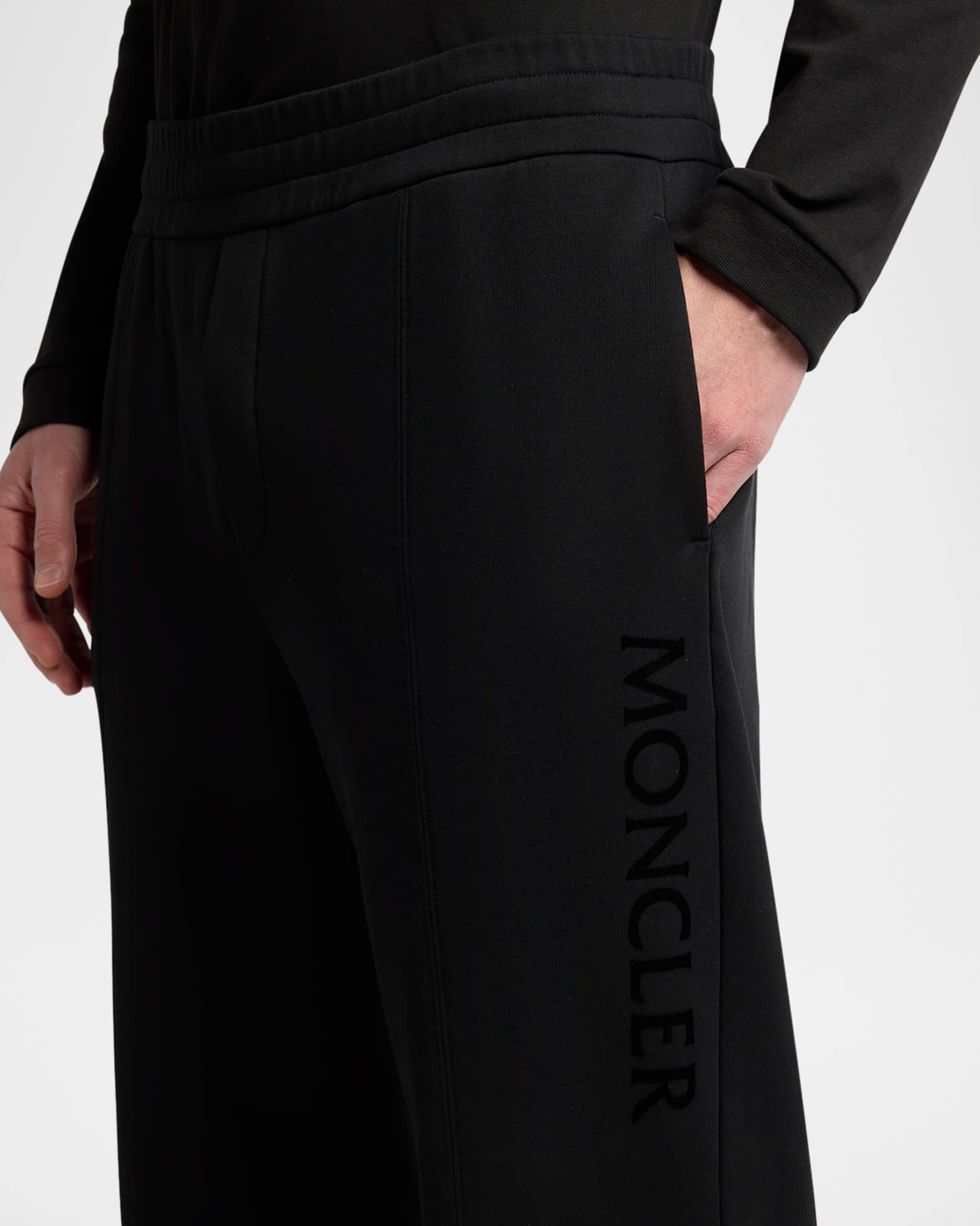 Moncler Men's Fleece Logo Sweatpants | Neiman Marcus