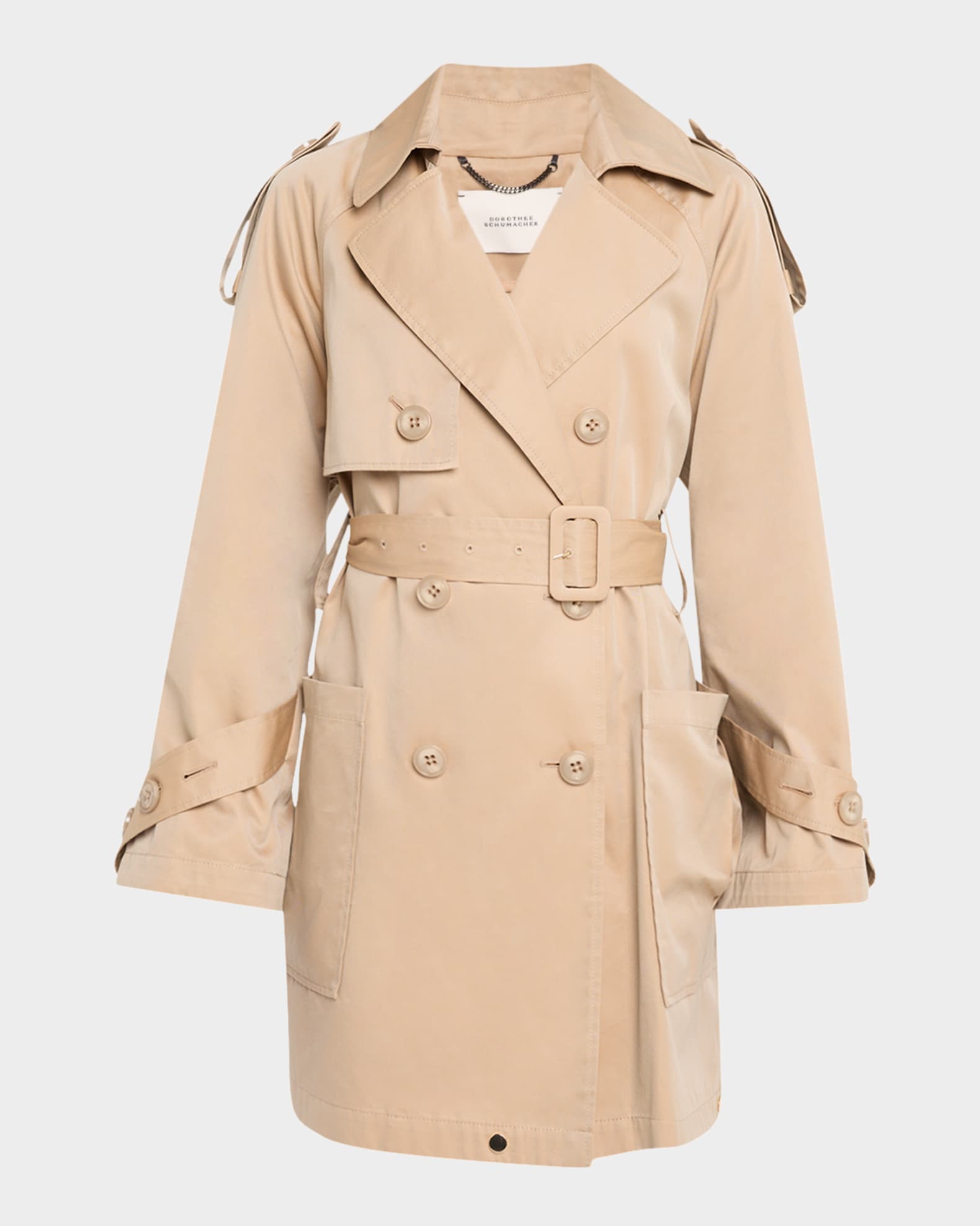 DOROTHEE SCHUMACHER Luxury Layer Double-Breasted Cotton Coat