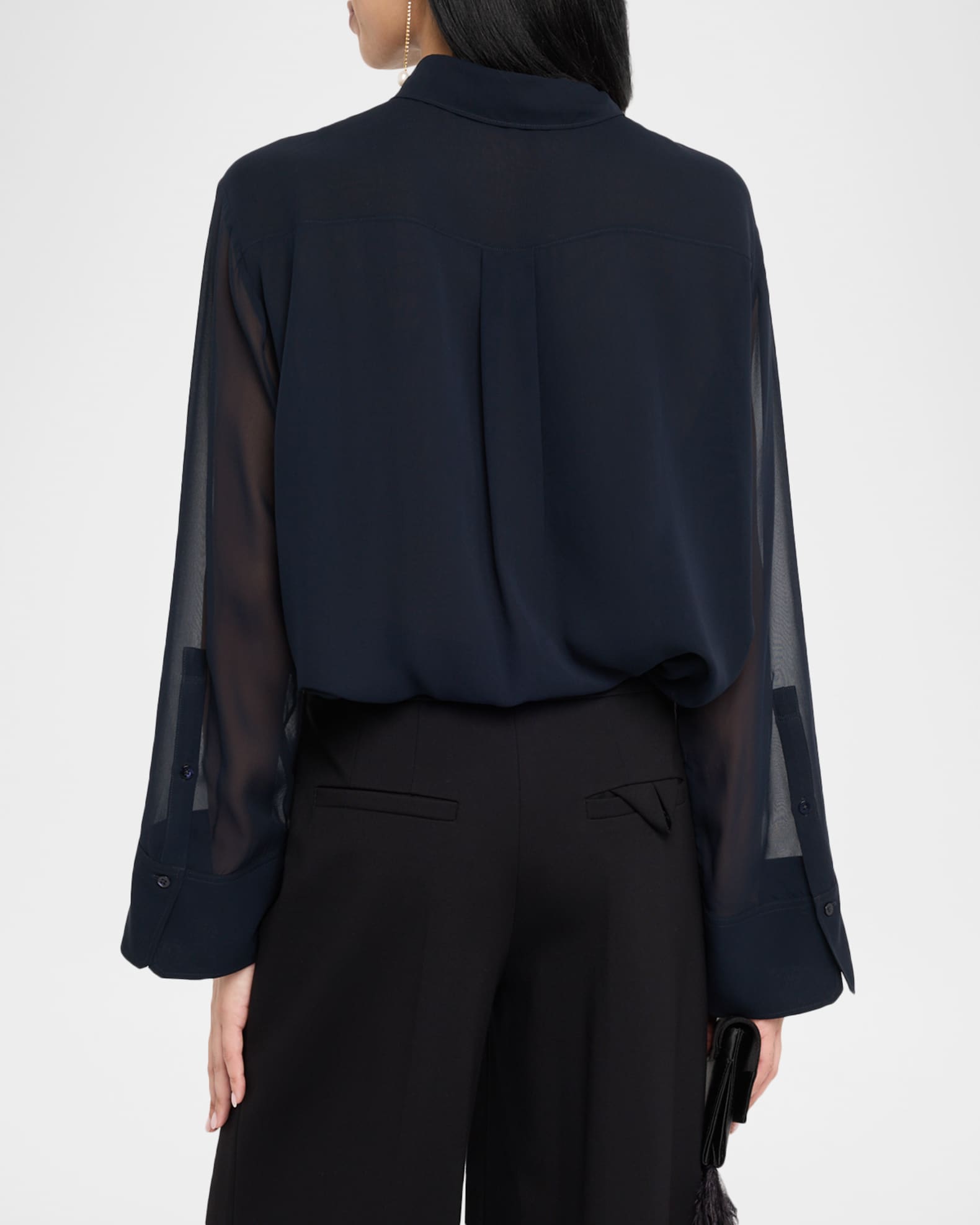 1970s Italian Georgette Silk Blouse — Delphia | Vintage