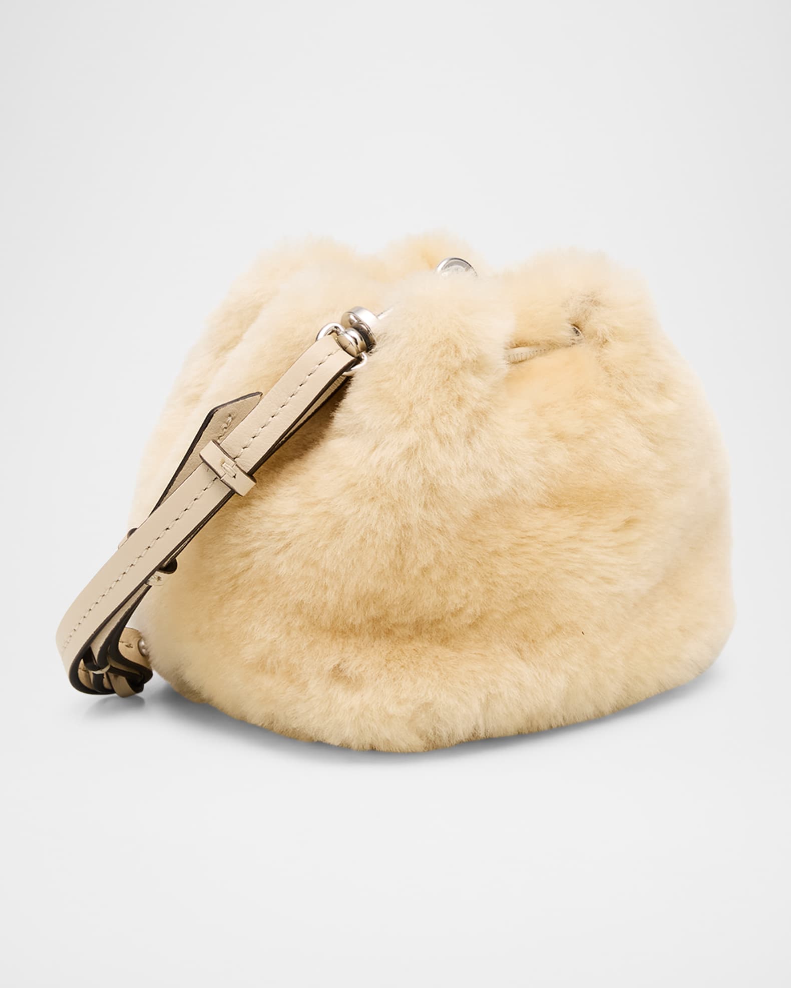 Moncler Shearling Double Pouch Bag with Wrist Strap | Neiman Marcus