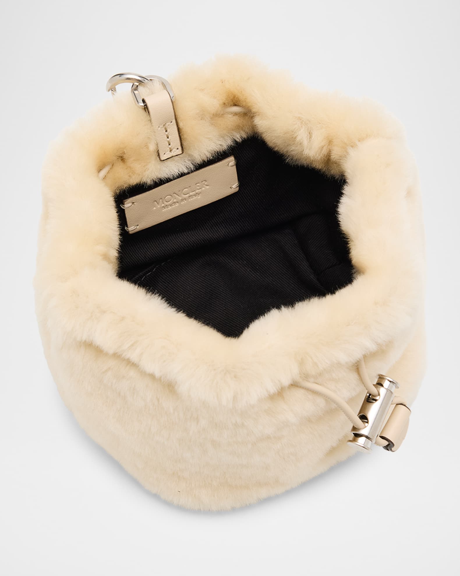 Moncler Shearling Double Pouch Bag with Wrist Strap | Neiman Marcus