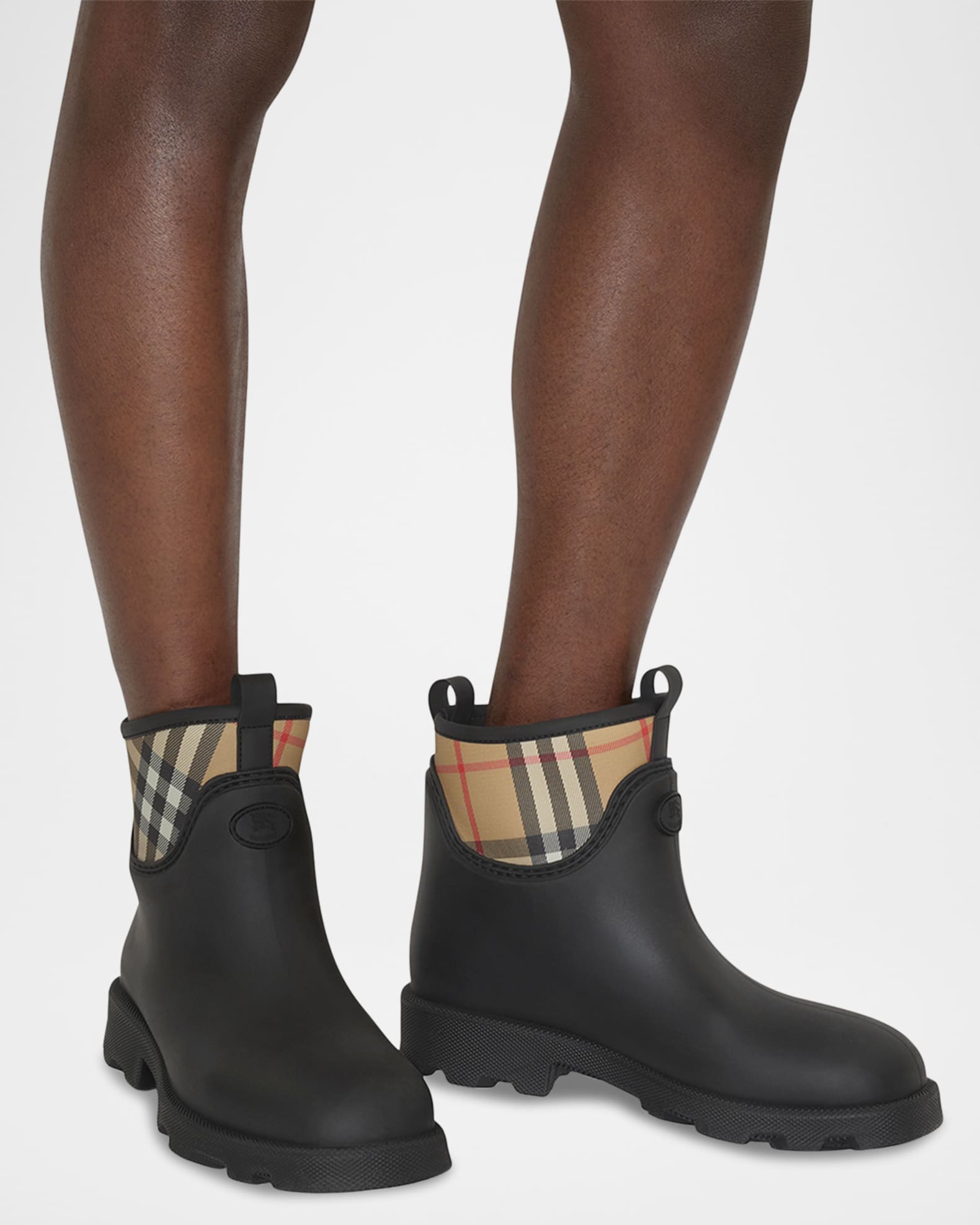 Burberry Men's Rubber Marsh Stamp Low Boots​ | Neiman Marcus