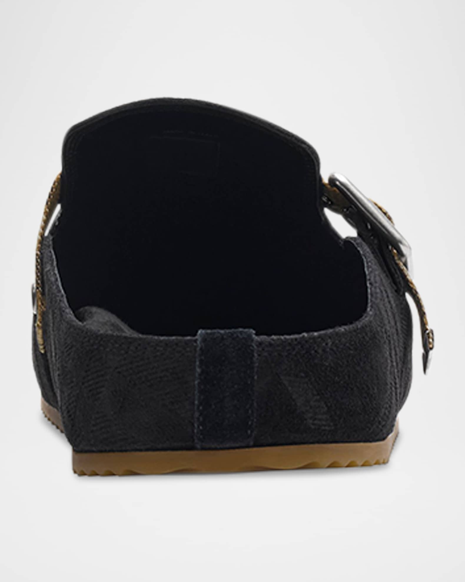 Men's Urchin Suede Check-Strap Clogs 1