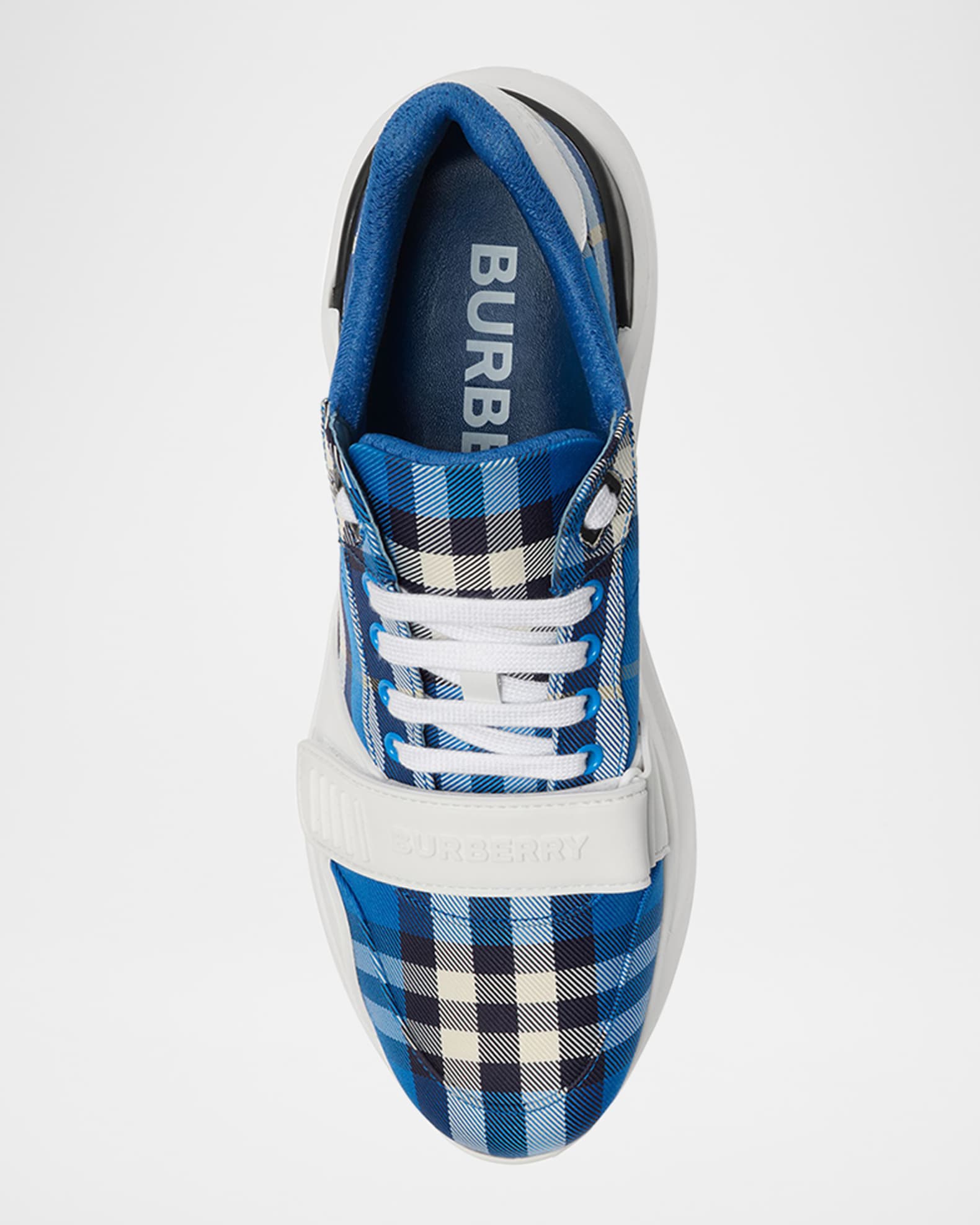 Burberry Men's Regis Grip-Strap Check Fashion Sneakers