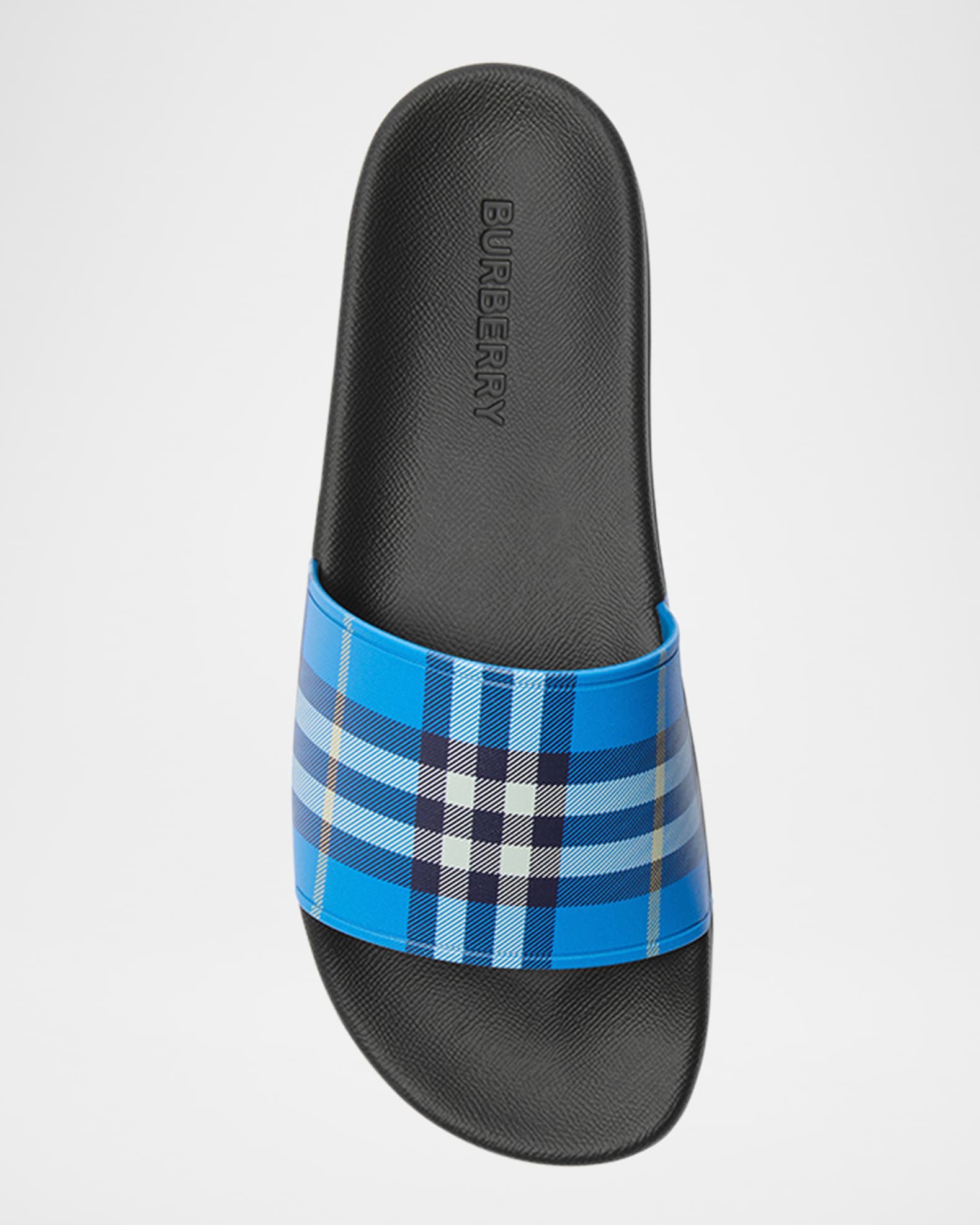 Burberry Men's Furley Check Slide Sandals | Neiman Marcus