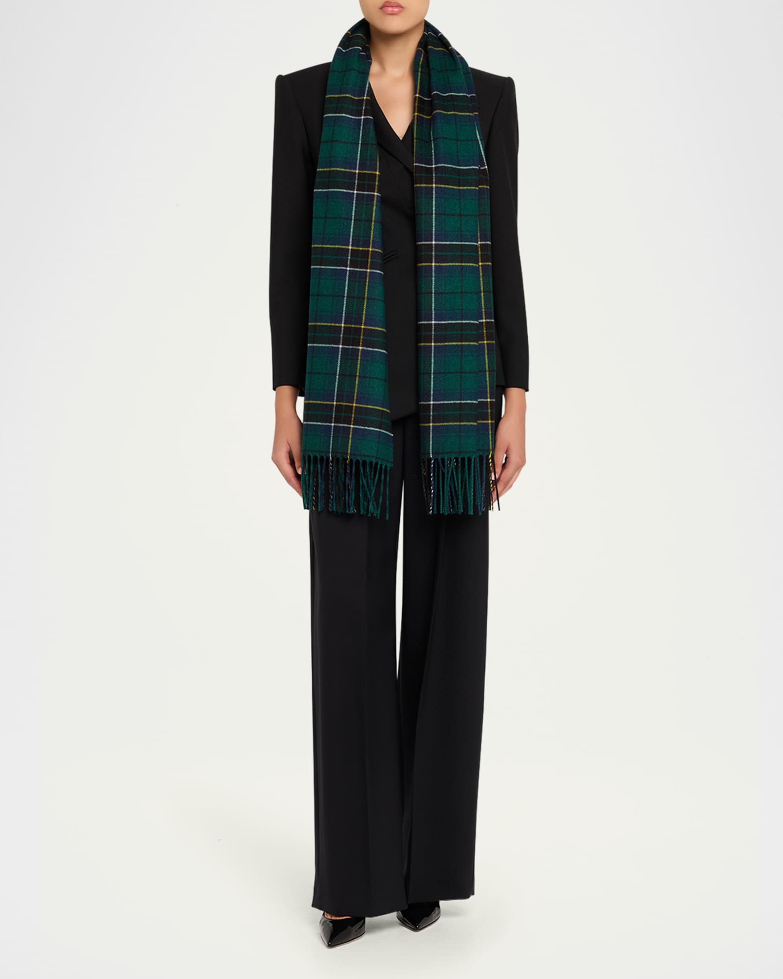 Silk & Cashmere Tartan Scarf 1